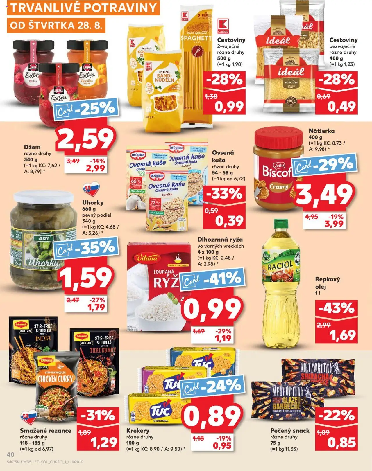 Kaufland SK akciós ujság - amely érvényes a következő dátumtól: 28.08.2025 | Oldal: 40 | Termékek: Maggi