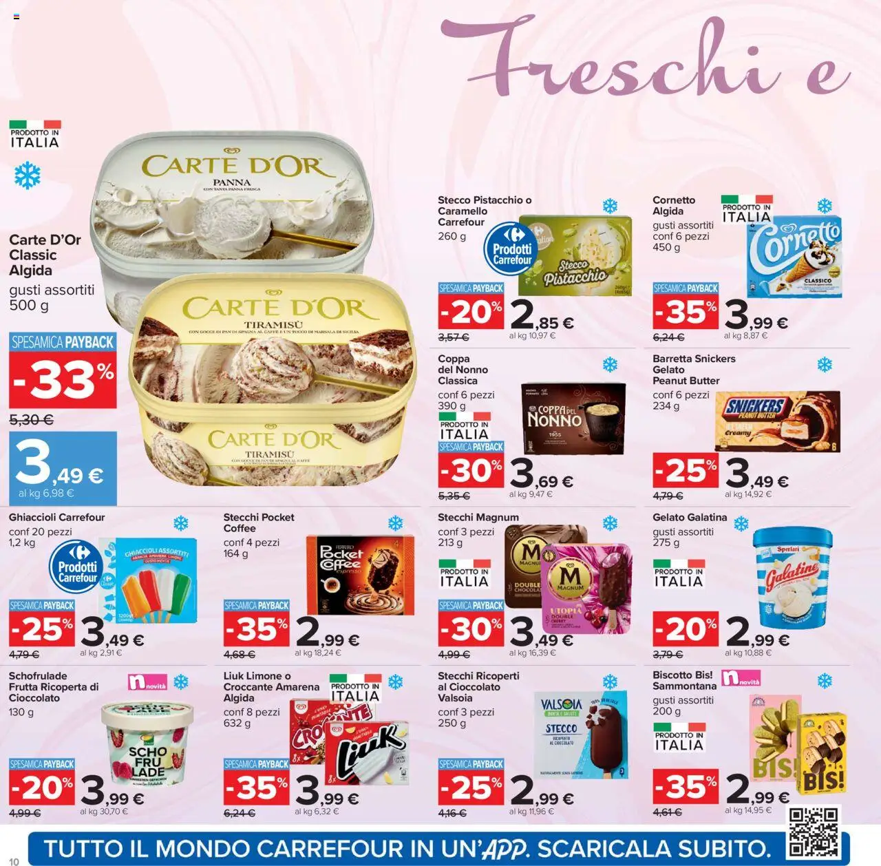 Volantino Carrefour del 21.08.2025 | Pagina: 10 | Prodotti: Cornetto, Frutta, Barretta, Amarena