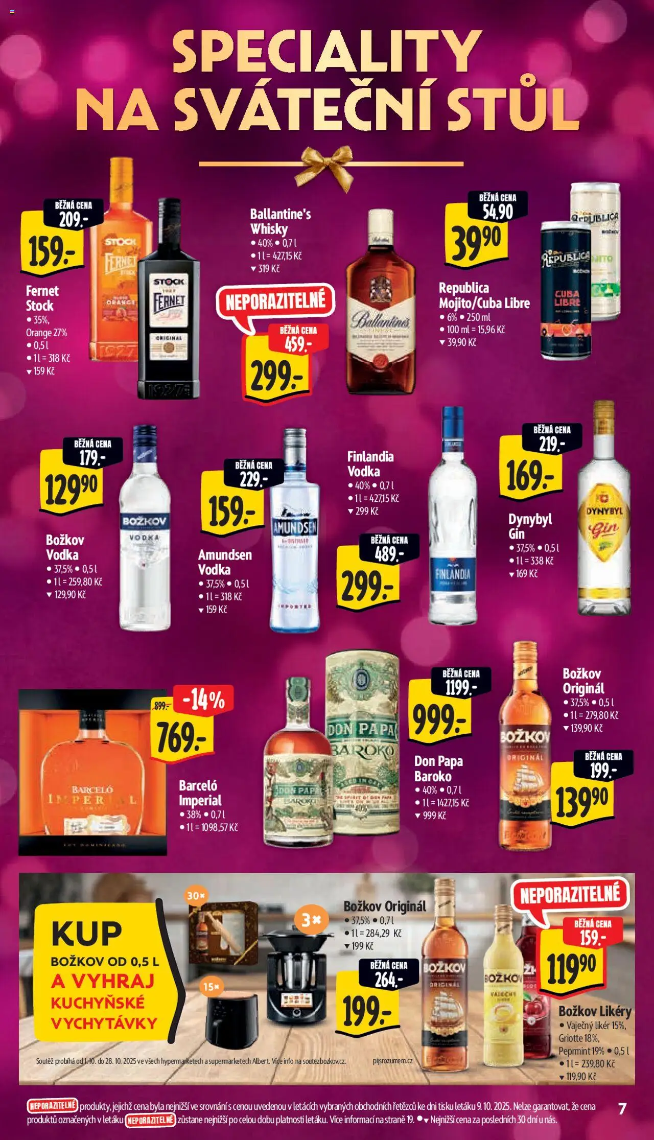 Albert leták - Supermarket od 15.10.2025 | Strana: 14 | Produkty: Whisky, Likér, Fernet, Božkov