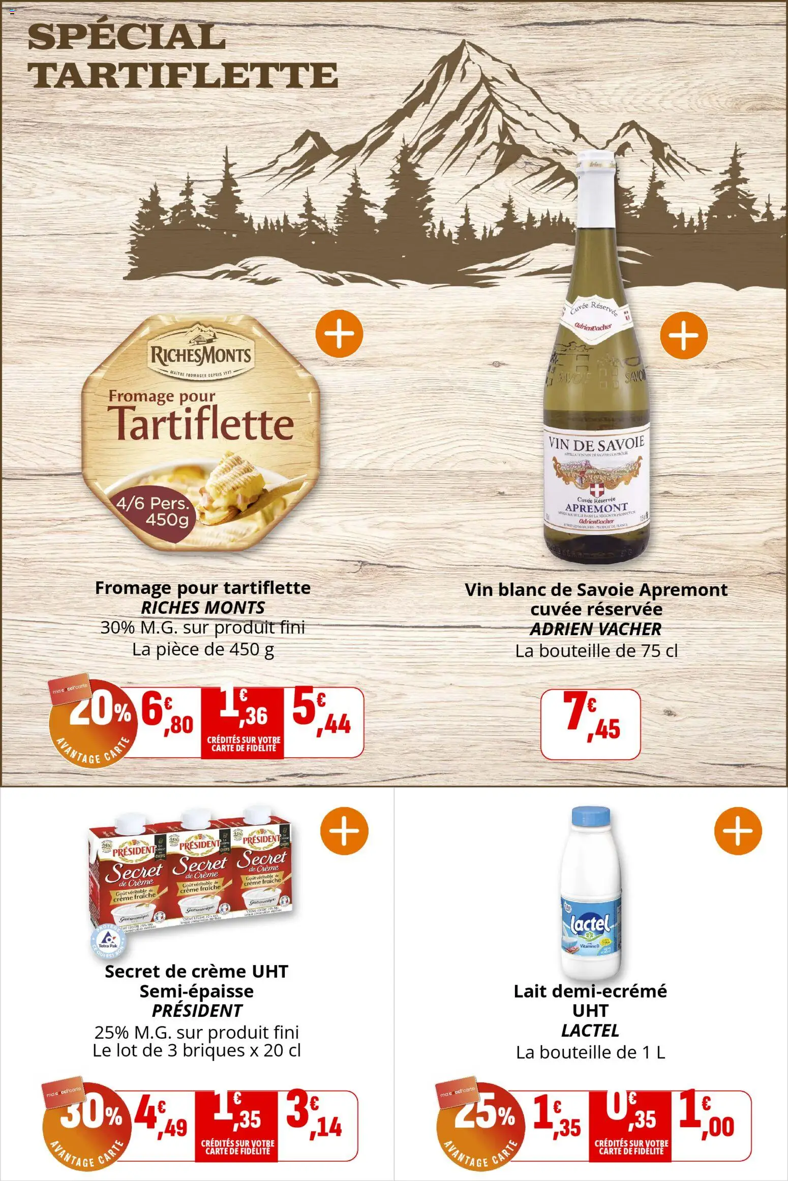 {H1} | Page: 16 | Produits: Tartiflette, Lait, Fromage, Crème