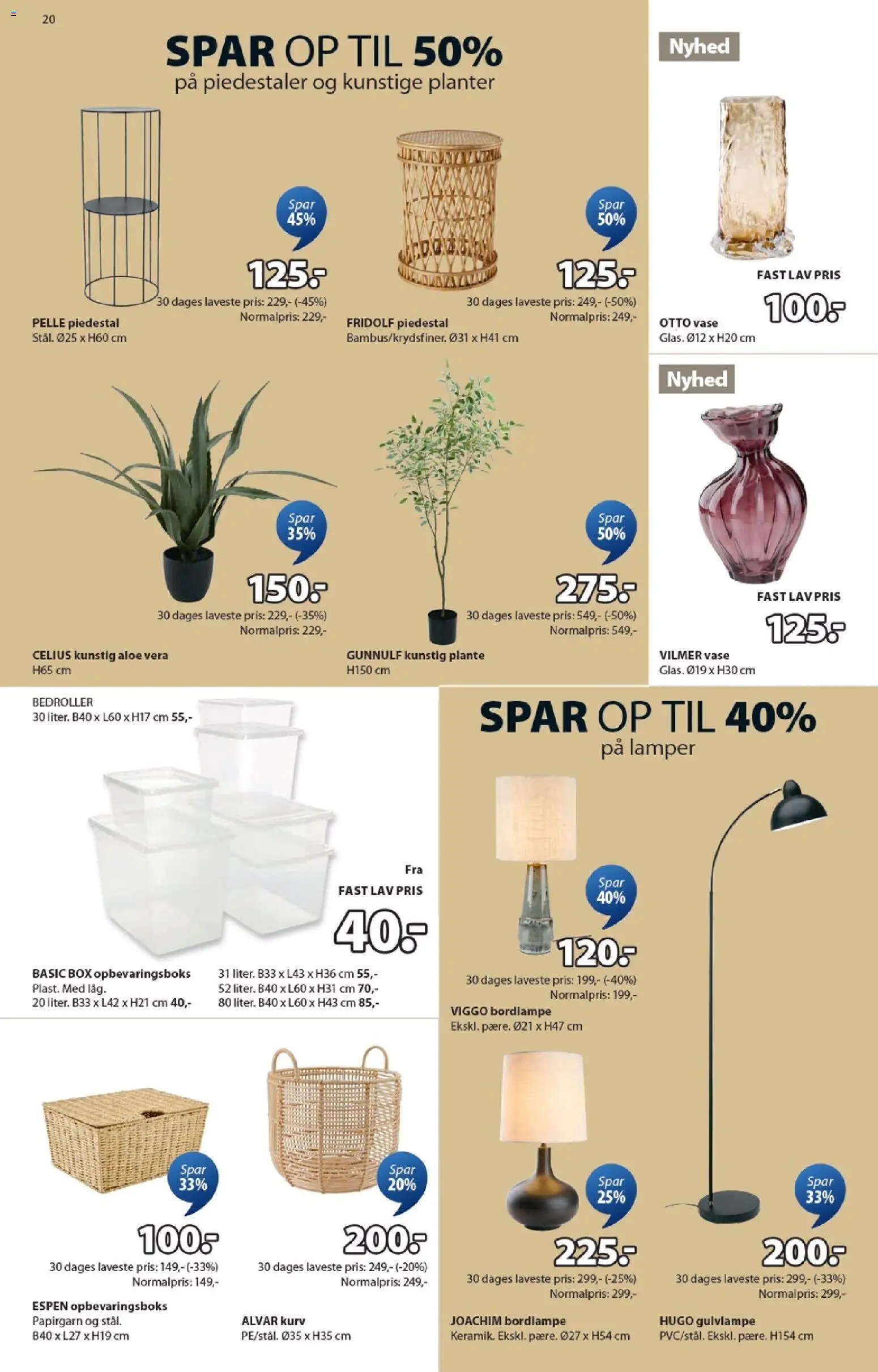 JYSK tilbudsavis – gyldig fra 30.01.2026 | Side: 20 | Produkter: Kurv, Vase