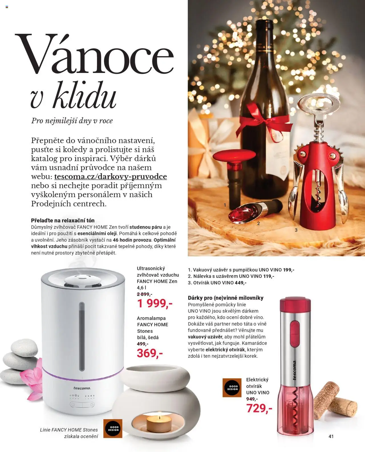 TESCOMA katalog - Podzim/zima 2025 od 20.10.2025 | Strana: 41 | Produkty: Víno, Zvlhčovač vzduchu, Nálevka, Otvírák