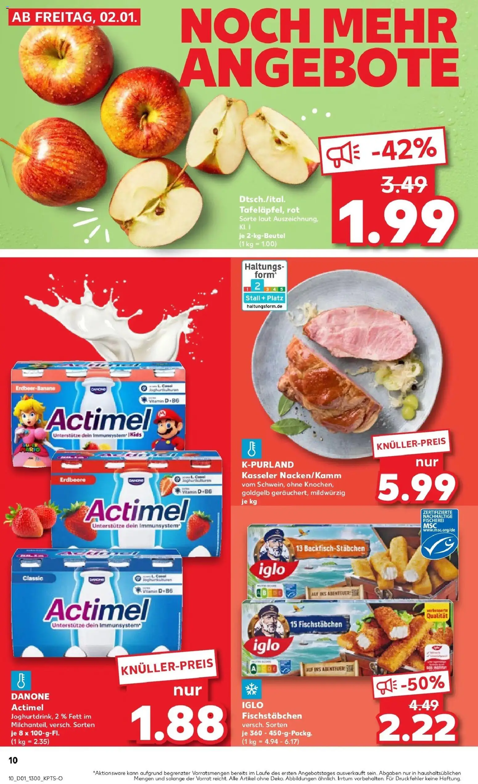 Kaufland prospekt Straelen	 – gültig ab 05.01.2026 | Seite: 10 | Produkte: Actimel, Iglo, Fischstabchen