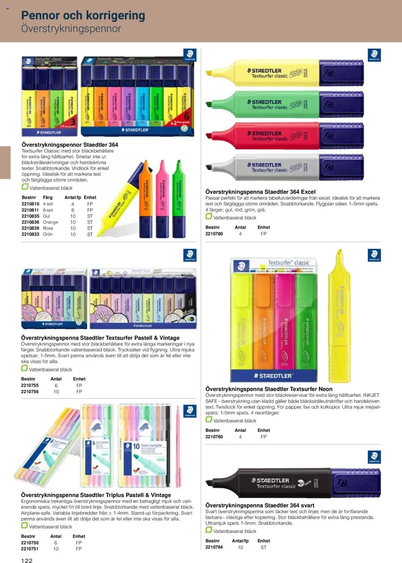 Office Depot reklamblad aktuell från 15.02.2024 | Sida: 124 | Produkter: Galler, Penna, Överstrykningspenna