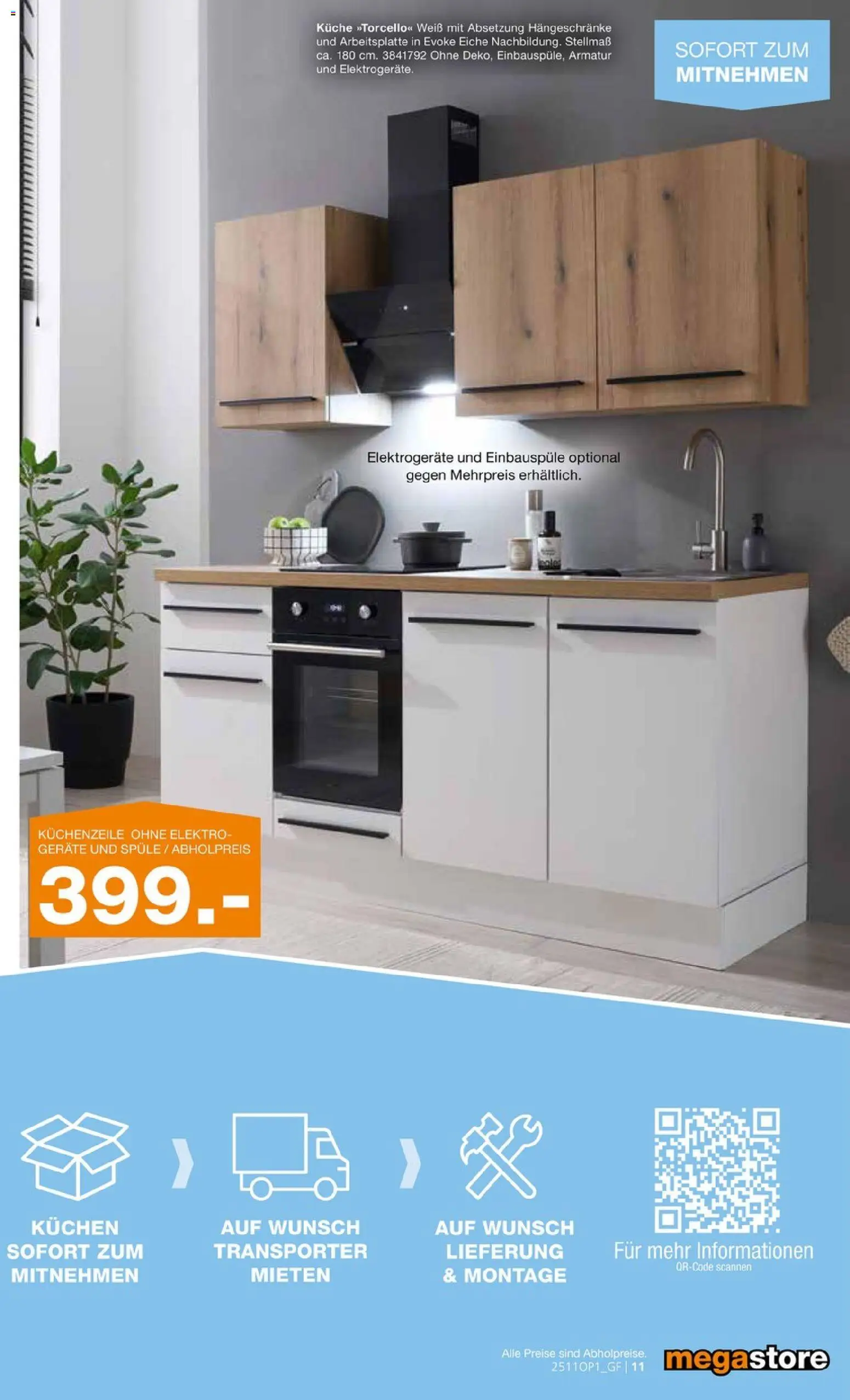 Segmüller Moderne Küchen Mega Günstig – gültig ab 03.11.2020 | Seite: 11 | Produkte: Küchenzeile, Küche, Armatur, Kuchen