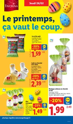 LIDL - Prévisualisation de Moulages animaux en chocolat au lait, 125 g Au choix: lapin, poule ou canard valide à partir de 26.02.2026 | Page: 21