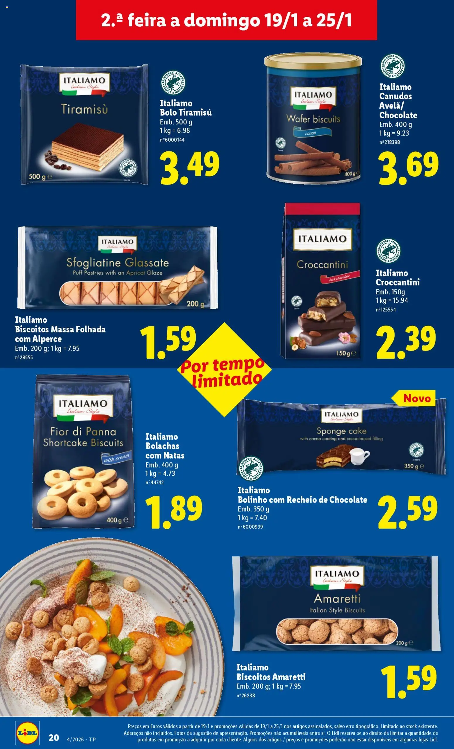 Lidl folheto │ válido de 19.01.2026 | Página: 20 | Produtos: Massa folhada, Puff, Biscoitos, Natas