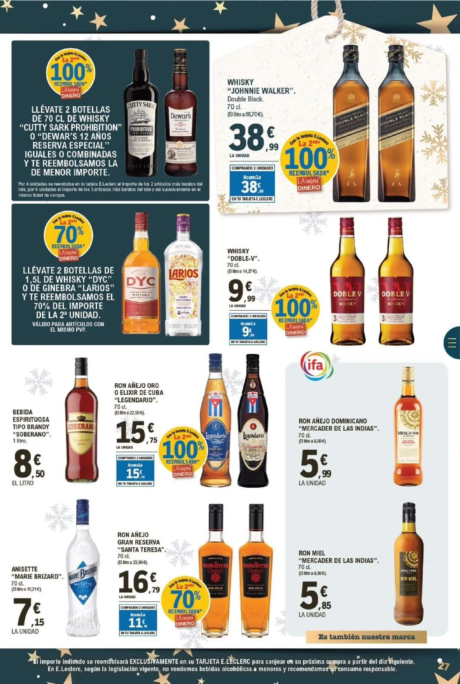 E.Leclerc folleto │ válido desde el 26.12.2025 | Página: 27 | Productos: Ron, Té, Whisky, Μαύρο πιπέρι