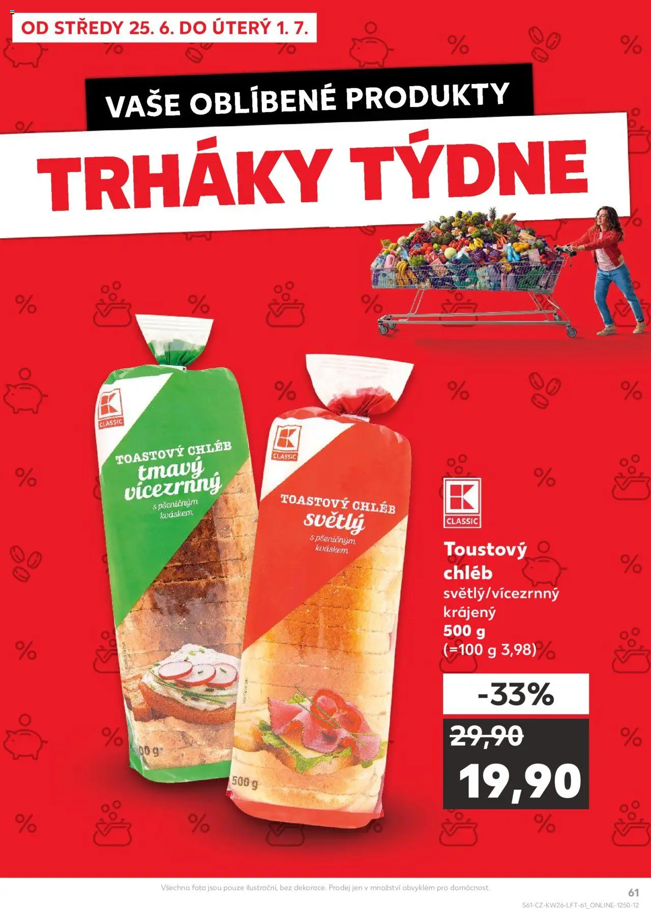 Kaufland leták od 25.06.2025 | Strana: 61 | Produkty: Chléb, Toustový chléb