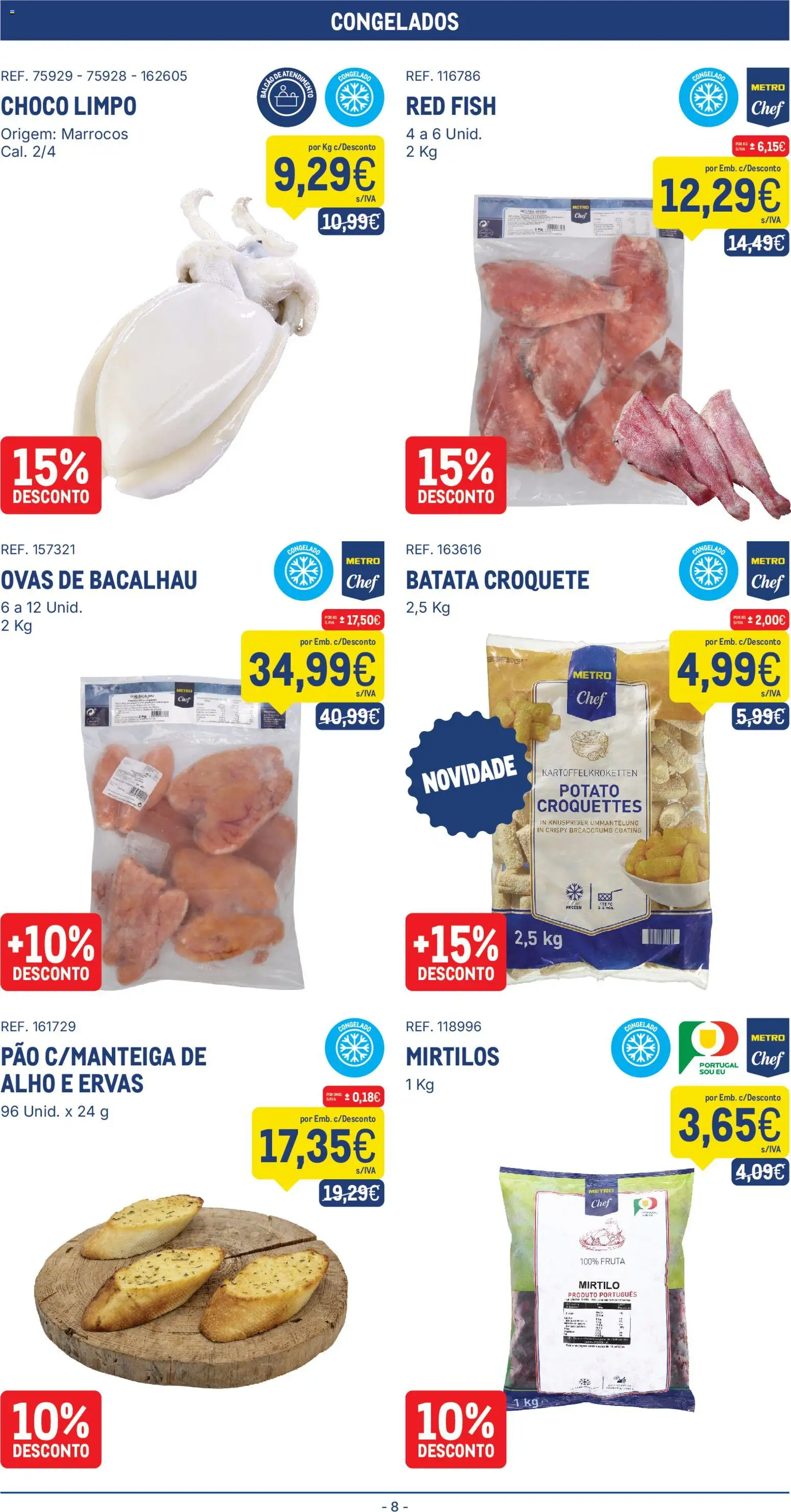 Makro folheto │ válido de 31.03.2026 | Página: 8 | Produtos: Batata, Bacalhau, Pão, Mirtilos