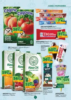 Близенько акції дійснийкції з 20.04.2026 | Сторінка: 43 | Товари: Морозиво, Персик, Нектар