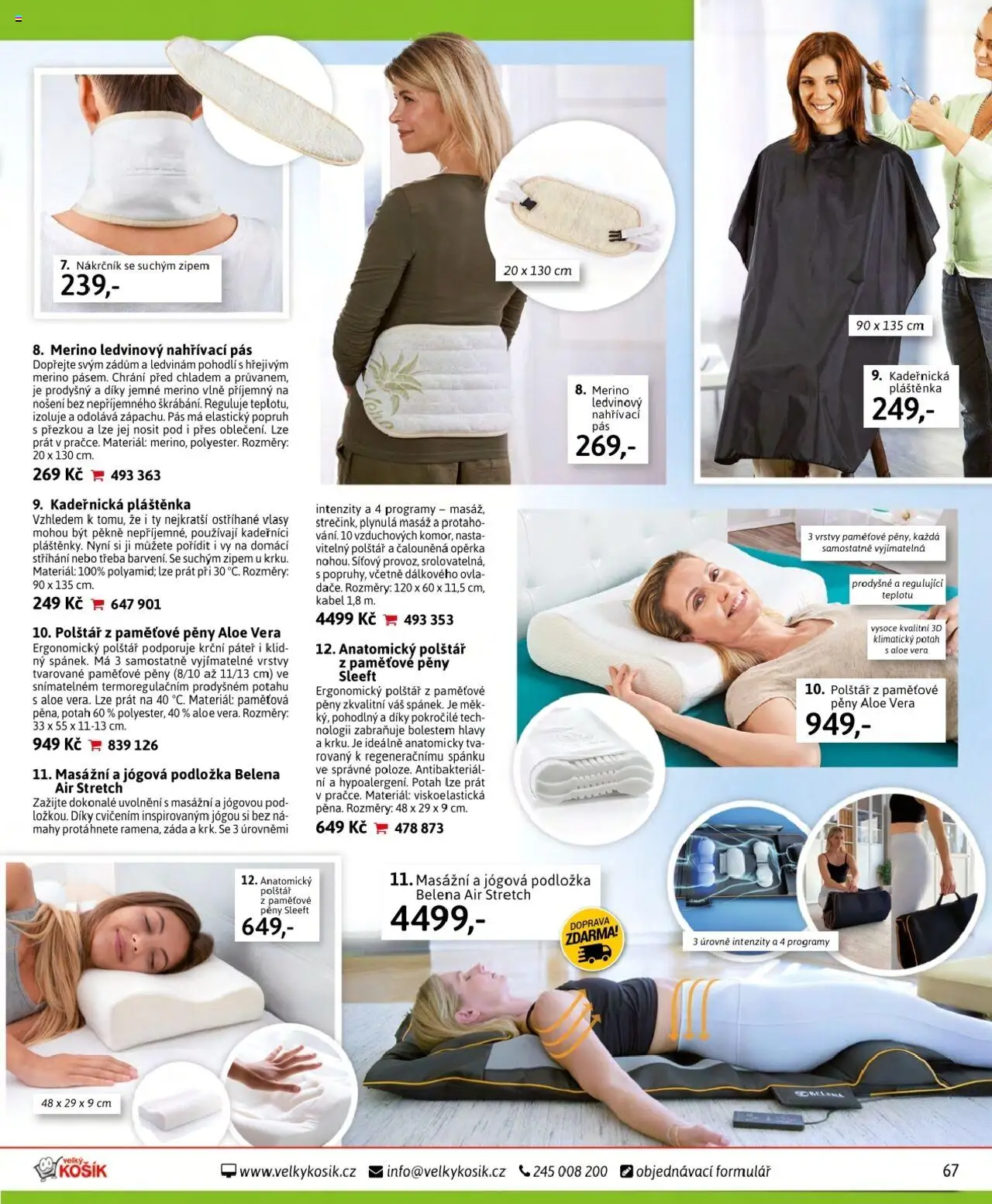 Velký Košík katalog - srpen od 01.08.2025 | Strana: 67 | Produkty: Kabel, Nákrčník, Polštář, Kadeřnická pláštěnka