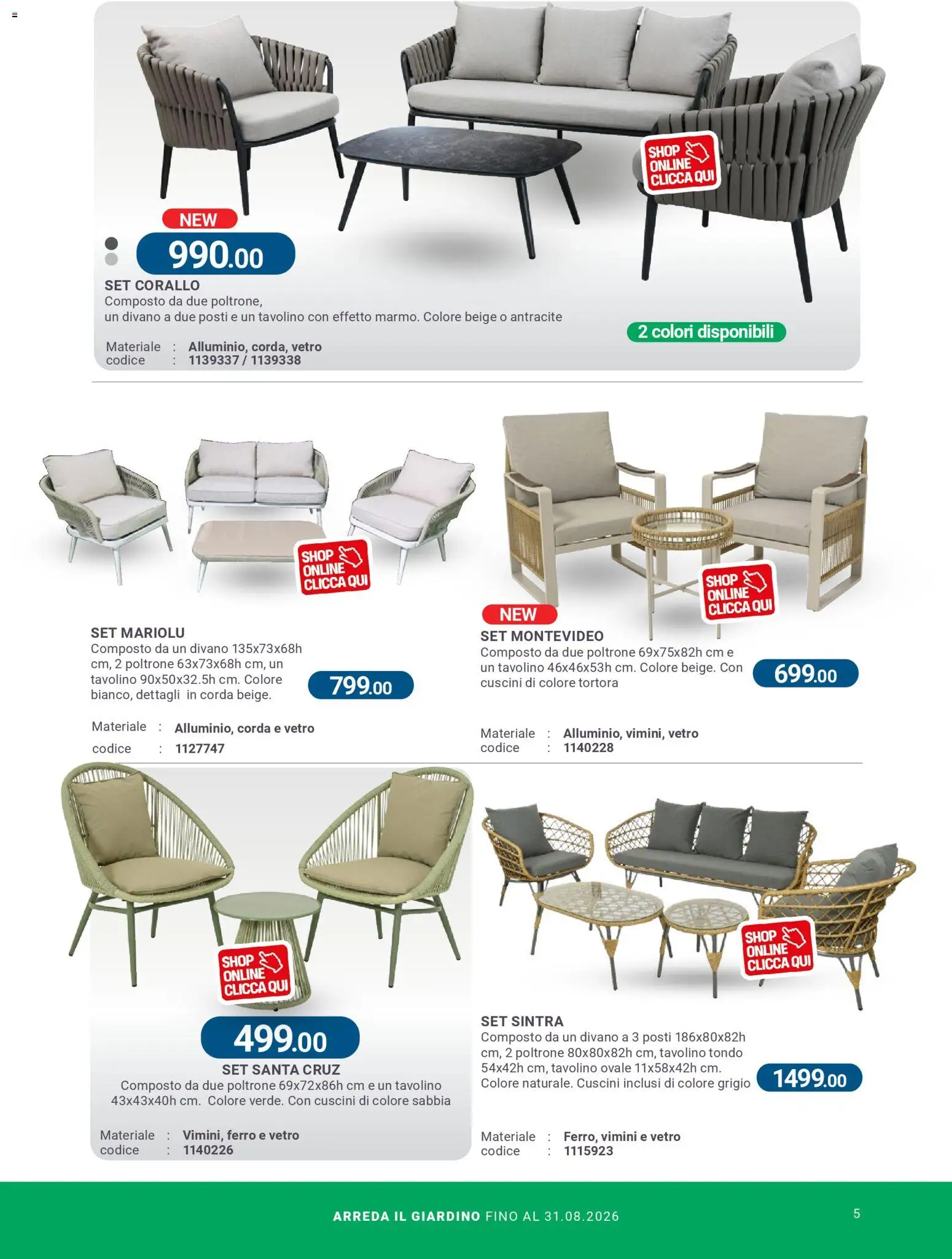 Volantino CFadda del 08.04.2026 | Pagina: 5 | Prodotti: Tavolino, Divano