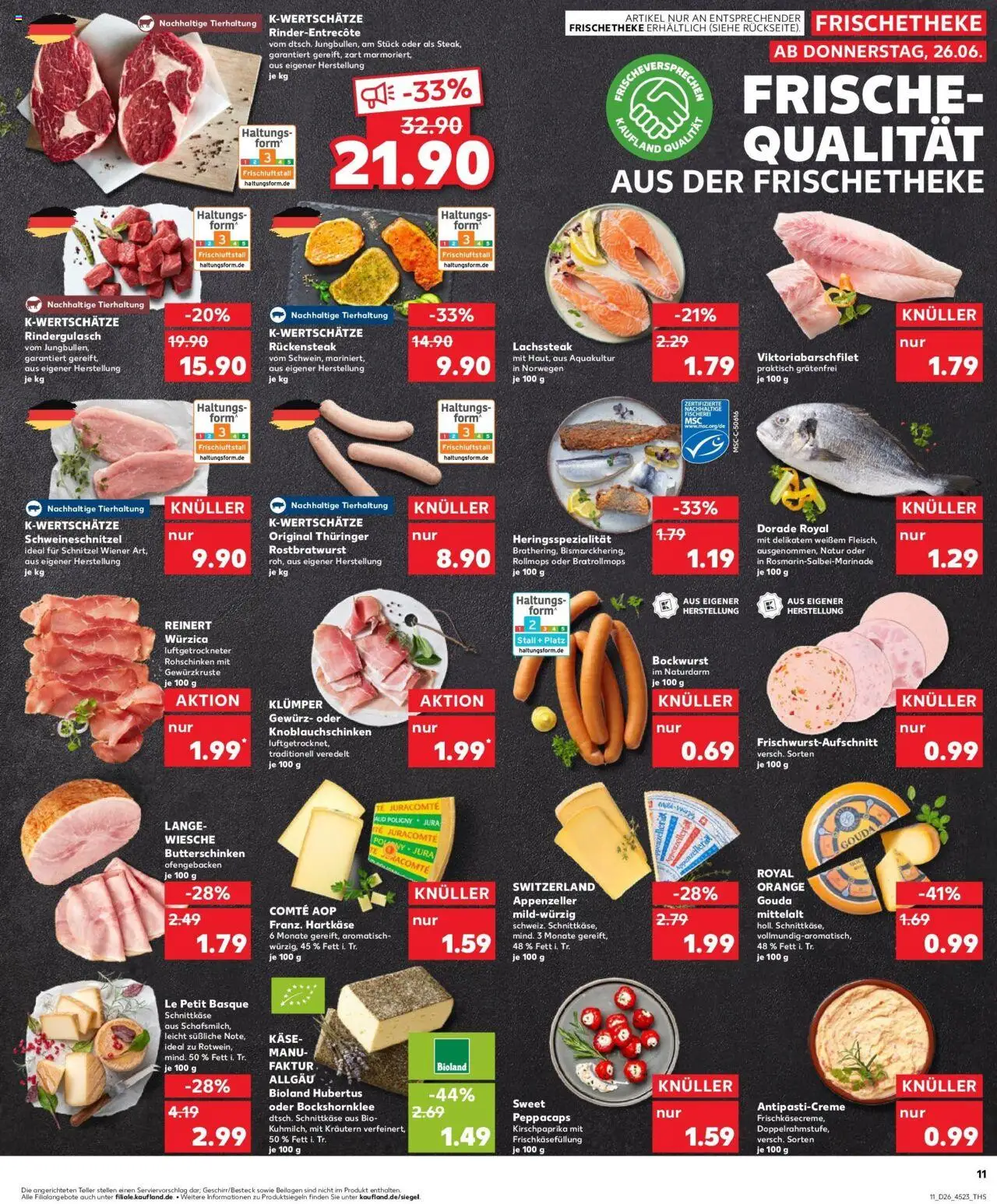 Kaufland prospekt Ellwangen (Jagst)	 - gültig ab dem 29.06.2025 | Seite: 22 | Produkte: Dorade, Rindergulasch, Butter, Schnitzel