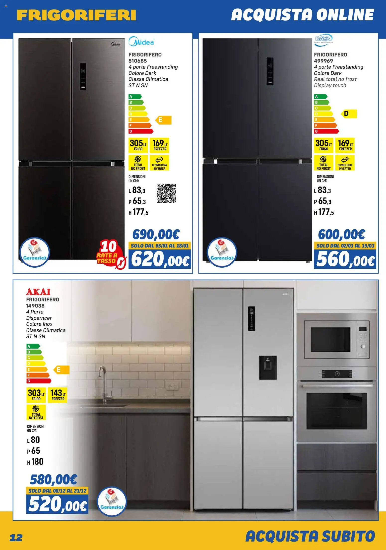 Volantino Orizzonte del 01.11.2025 | Pagina: 12 | Prodotti: Freezer, Frigorifero