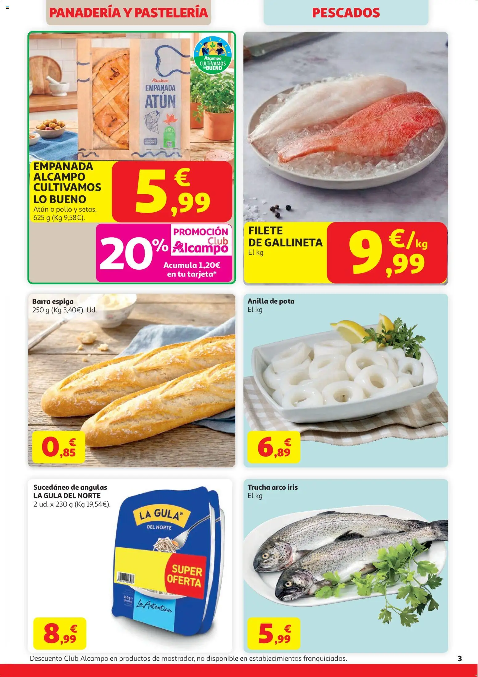Alcampo Superstore Cat │ válido desde el 07.04.2026 | Página: 3 | Productos: Filete, Panadería