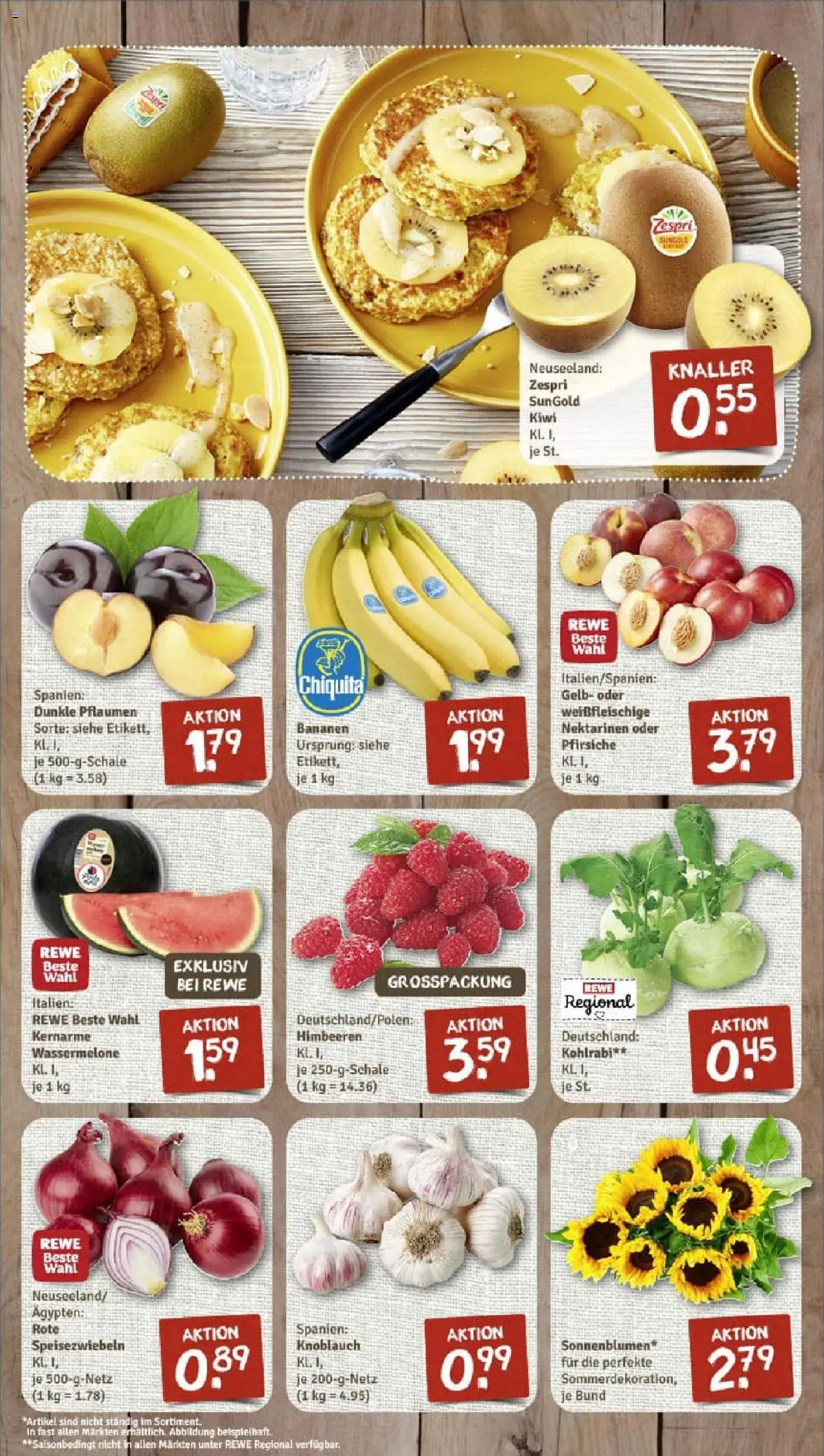 Rewe prospekt Emmerthal	 - gültig ab dem 06.07.2025 | Seite: 3 | Produkte: Nektarinen, Bananen, Knoblauch, Kiwi