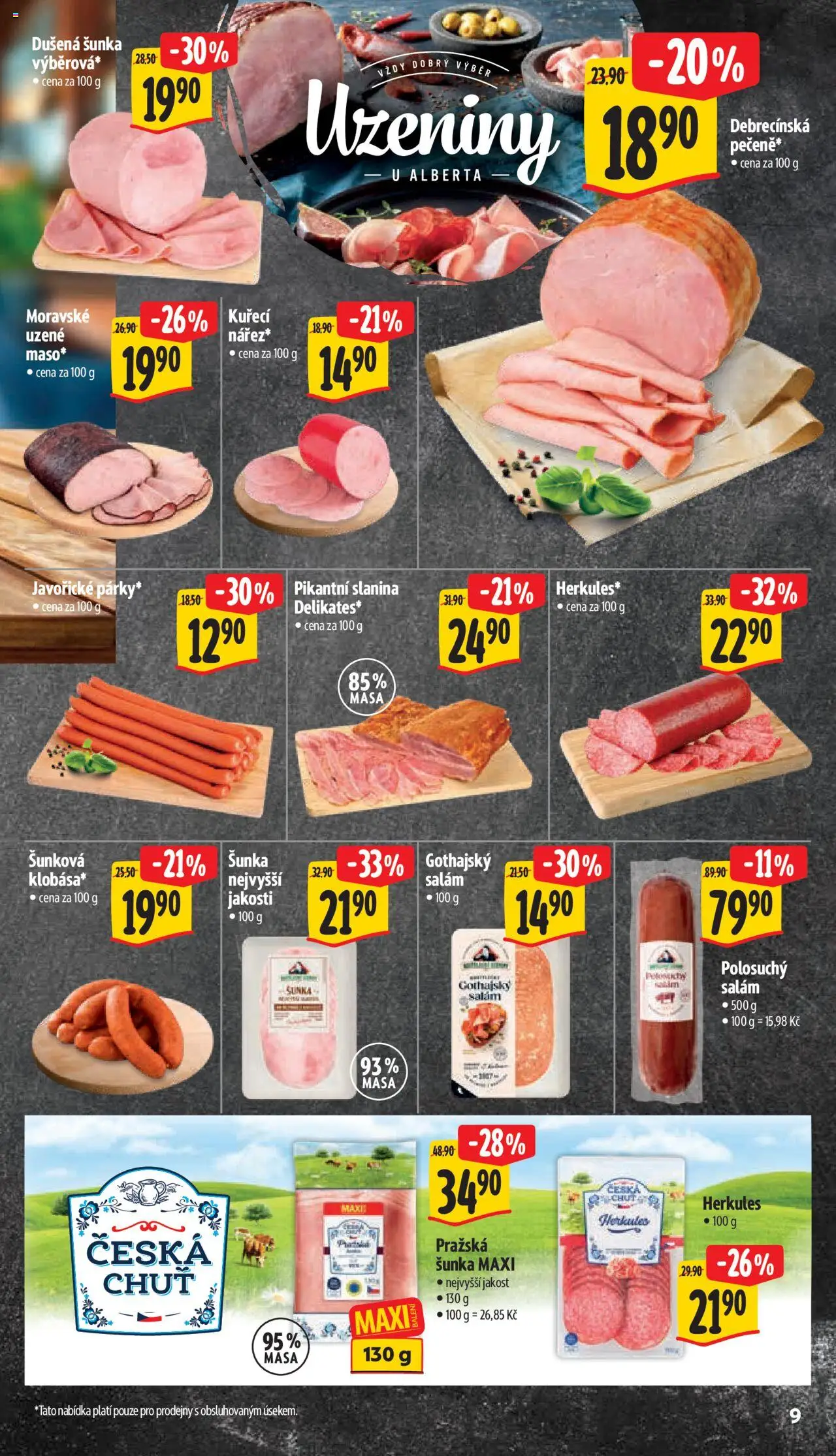 Albert leták - Supermarket od 22.10.2025 | Strana: 18 | Produkty: Salám, Uzeniny, Gothajský salám, Slanina