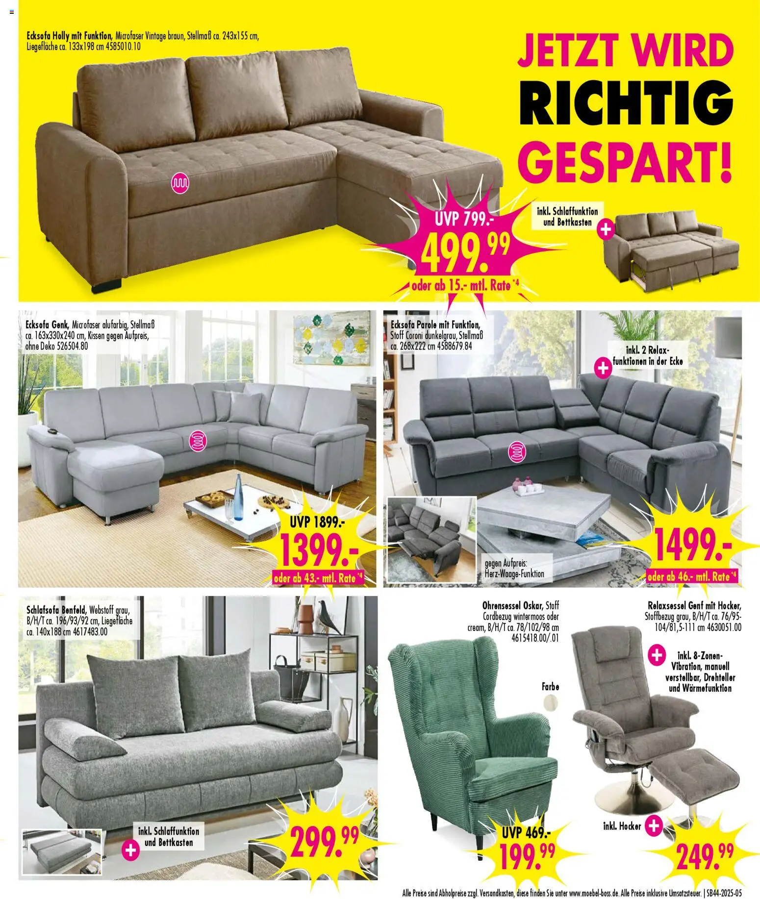 SB Möbel Boss Prospekt - Mainz	 – gültig ab 25.10.2025 | Seite: 5 | Produkte: Schlafsofa, Ecksofa, Relaxsessel, Kissen