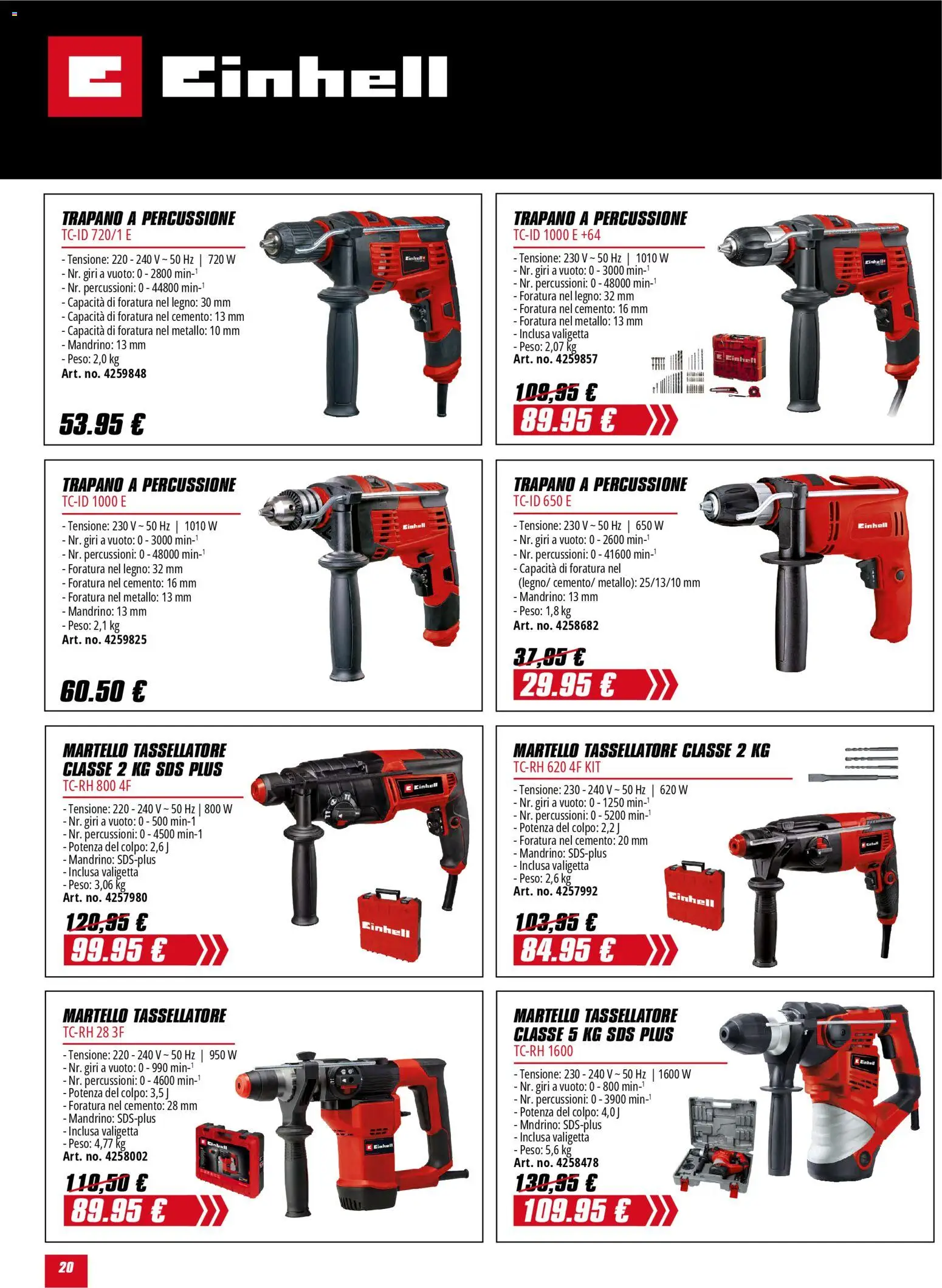 Volantino Einhell del 02.02.2026 | Pagina: 20 | Prodotti: Trapano, Martello, Valigetta