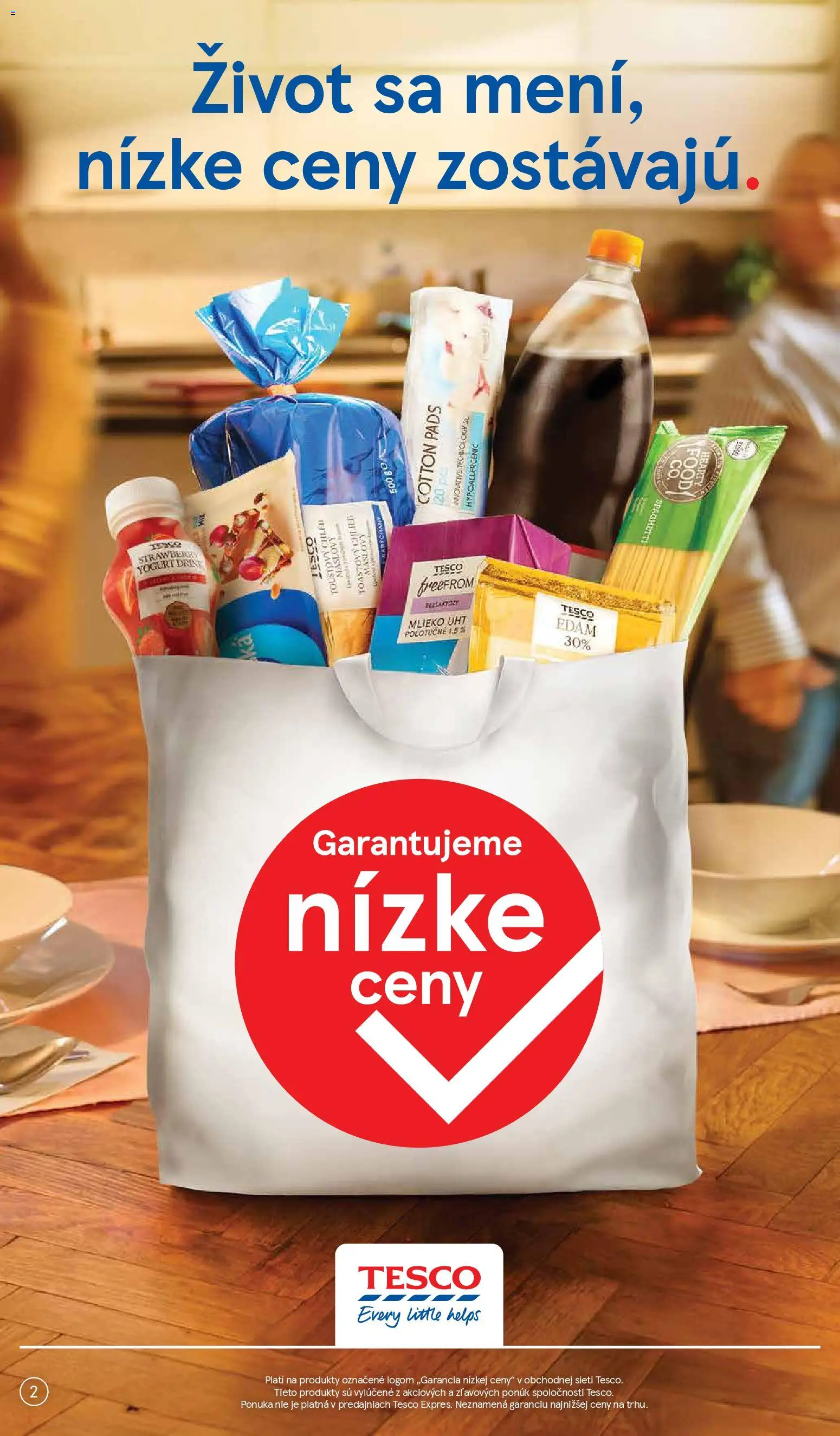 Nové Tesco akcie – leták je platný od 28.01.2026 | Strana: 2 | Produkty: Mlieko, Chlieb