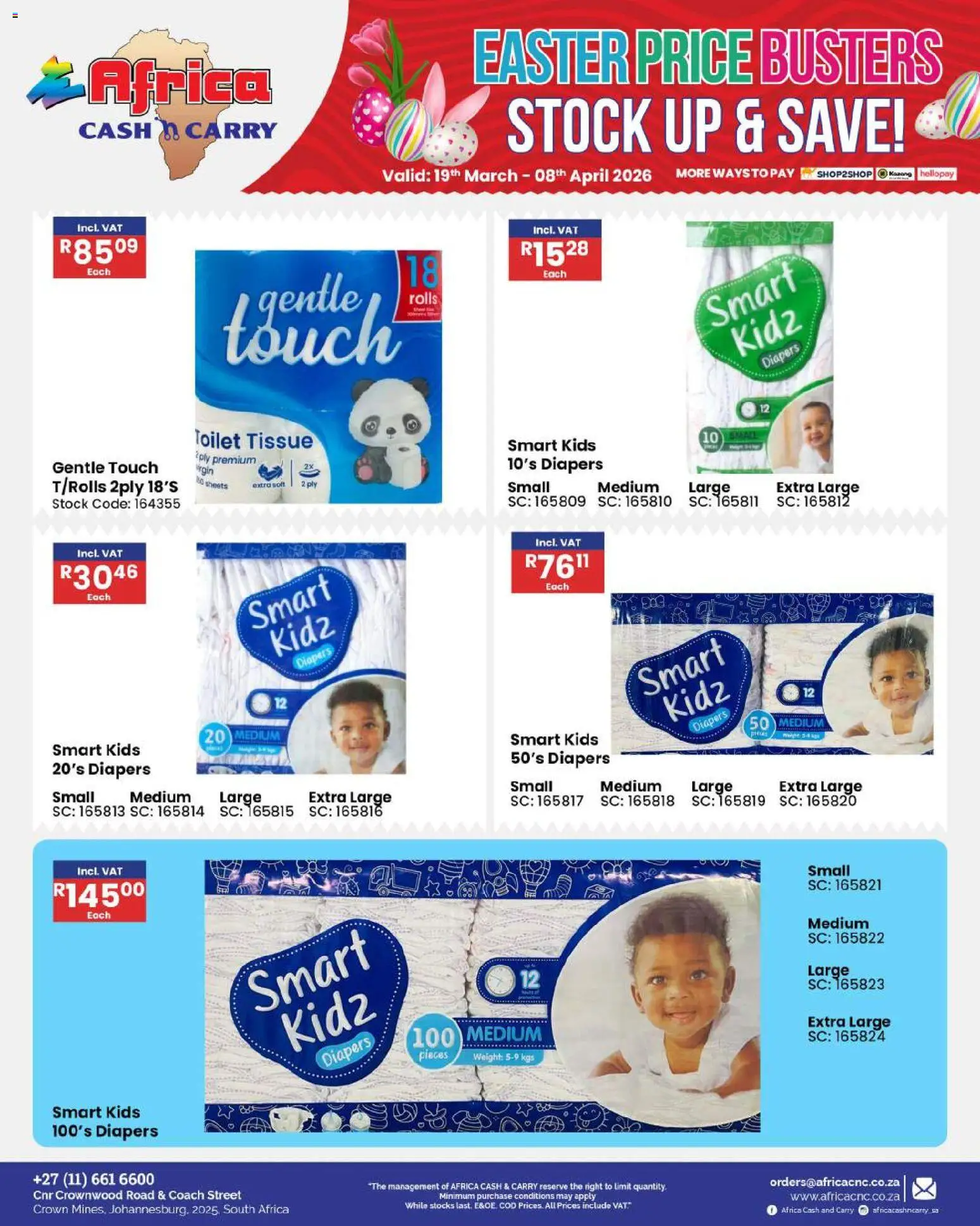 New Africa Cash & Carry catalogue – valid from 19.03.2026 | Page: 60 | Products: Toilet, Stock