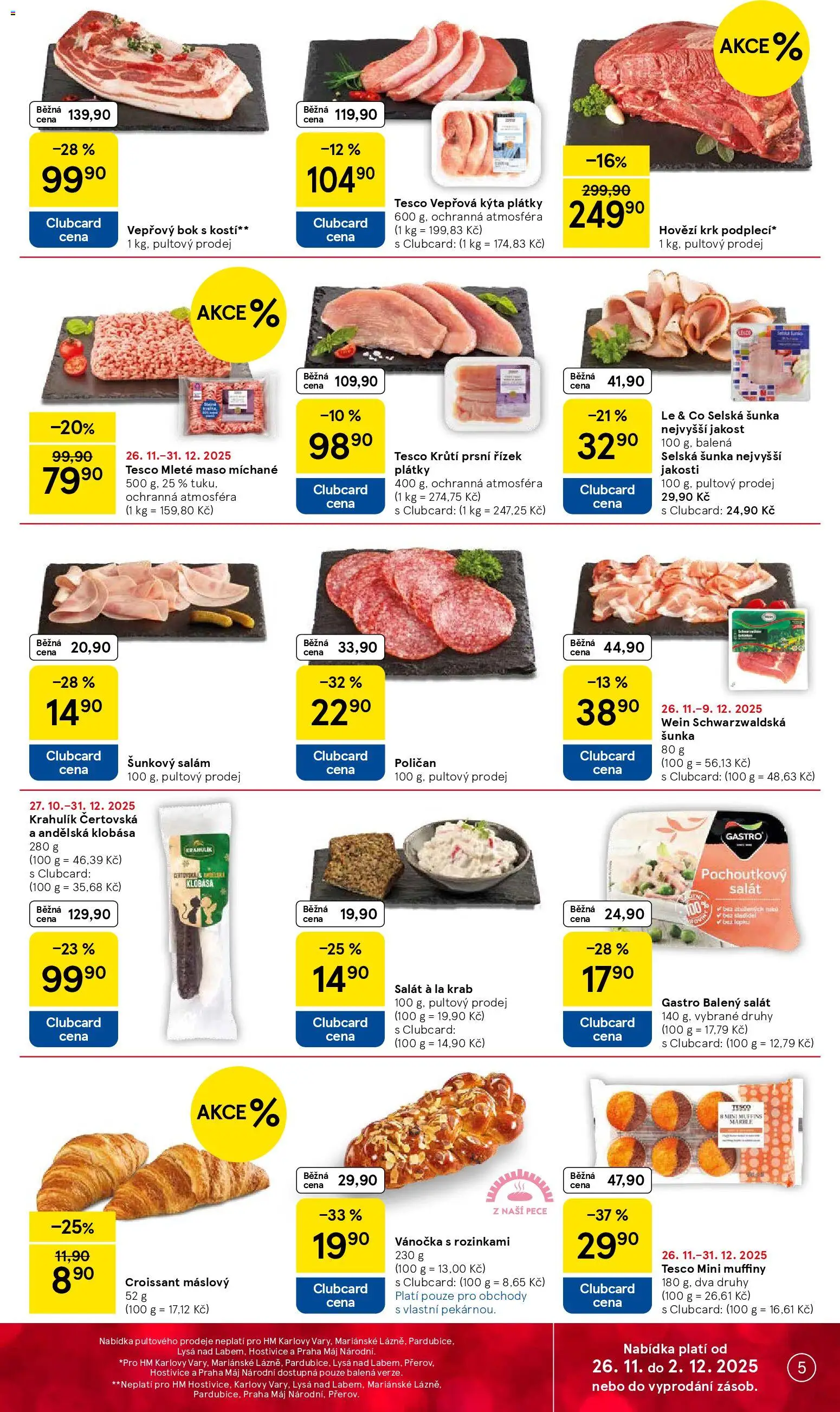 Tesco Black Friday od 26.11.2025 | Strana: 5 | Produkty: Hovězí, Šunka, Vepřová Kýta, Kýta