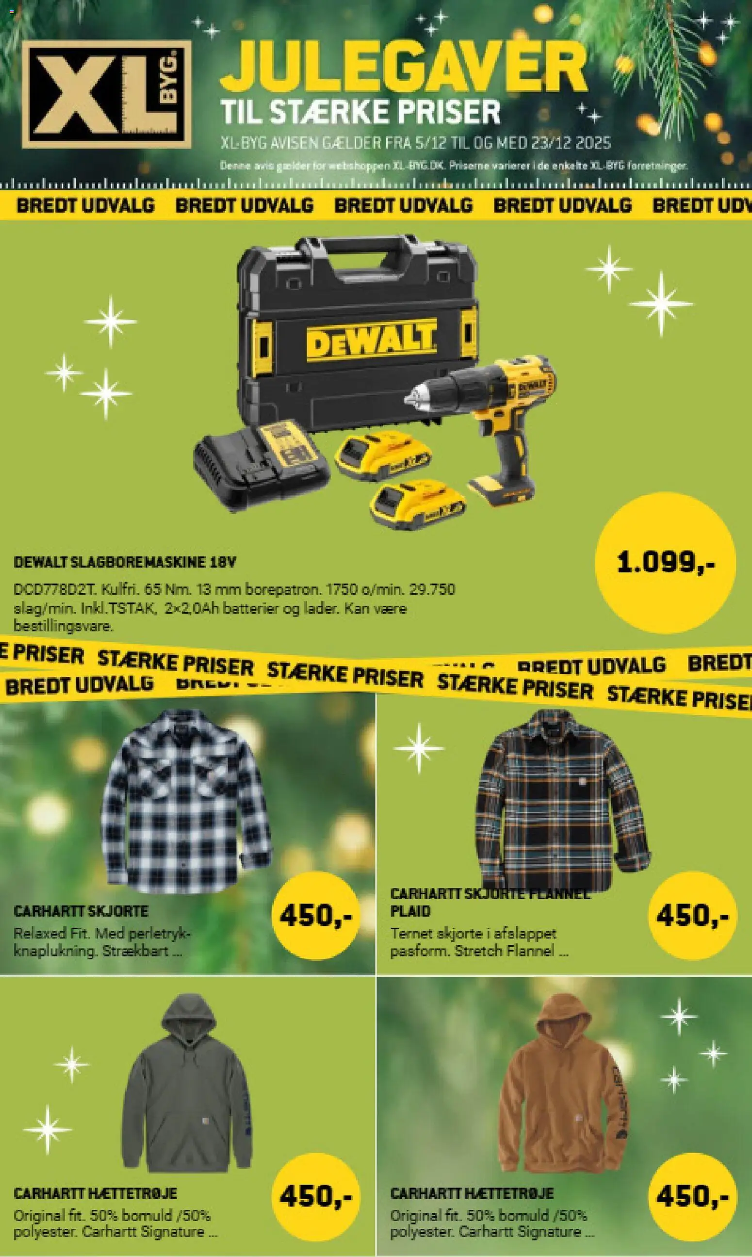 XL-BYG tilbudsavis – gyldig fra 05.12.2025 | Side: 1 | Produkter: Batterier, Skjorte, Hættetrøje