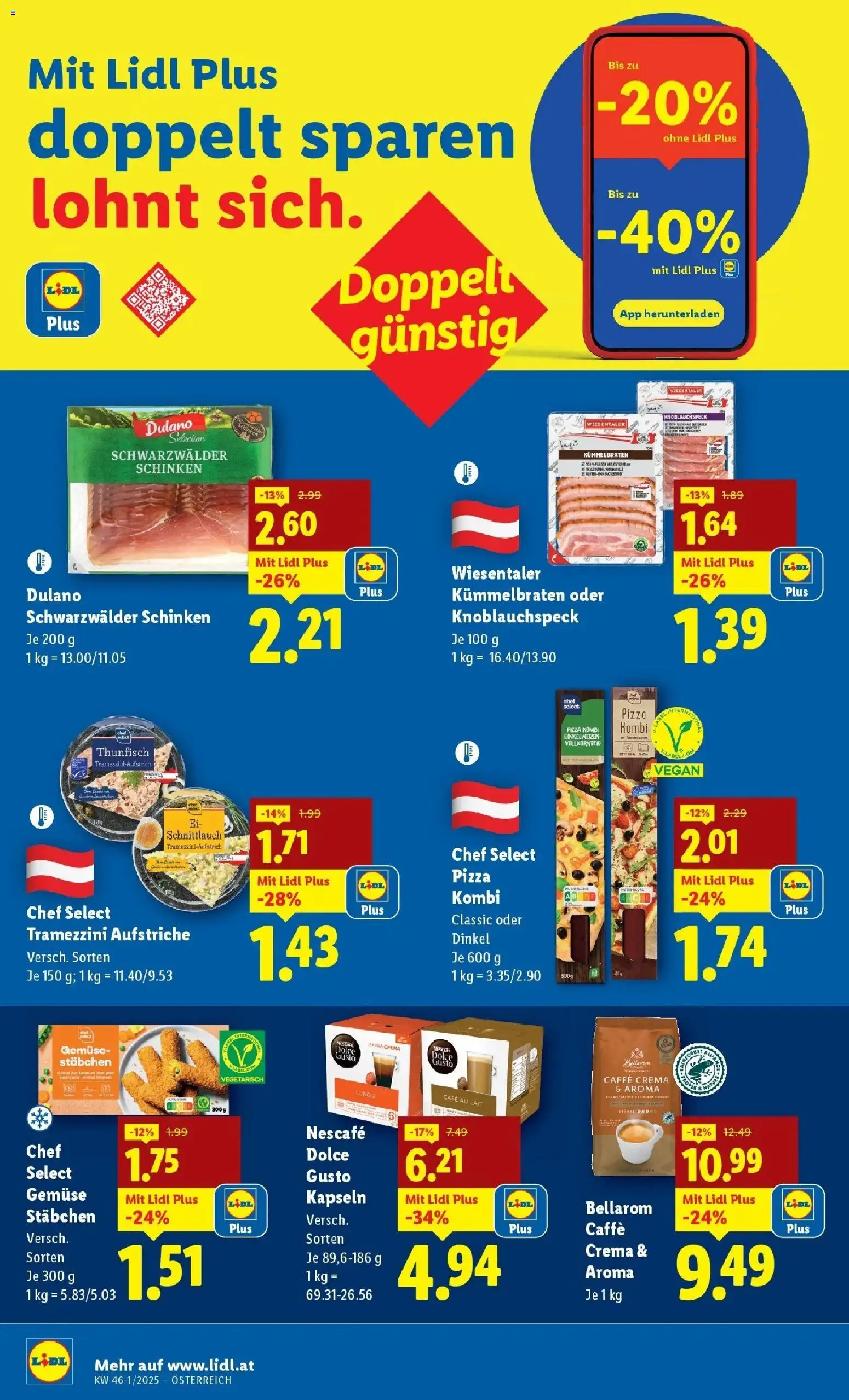Lidl Flugblatt - Jenbach, Eferding, Dornbirn gültig ab 06.11.2025 | Seite: 38 | Produkte: Gemüse, Schinken, Pizza