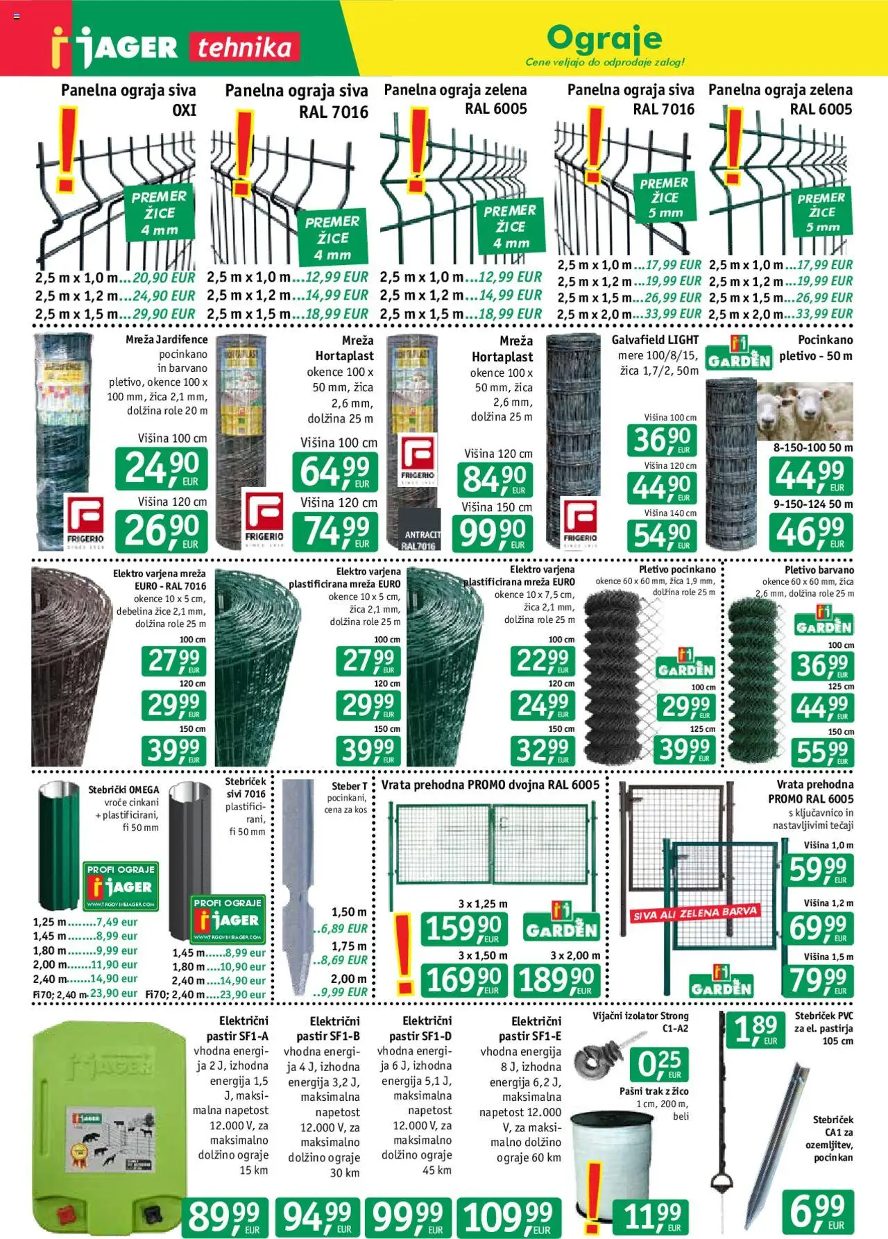 Jager katalog tehnika │ velja od 20.08.2025 | Stran: 1 | Izdelki: Kos, Barva, Vrata, Zelena
