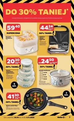 Pogląd oferty "Netto gazetka - Non Food" - ważna od 30.10.2025 | Strona: 7 | Produkty: Suszarka, Opiekacz, Garnek