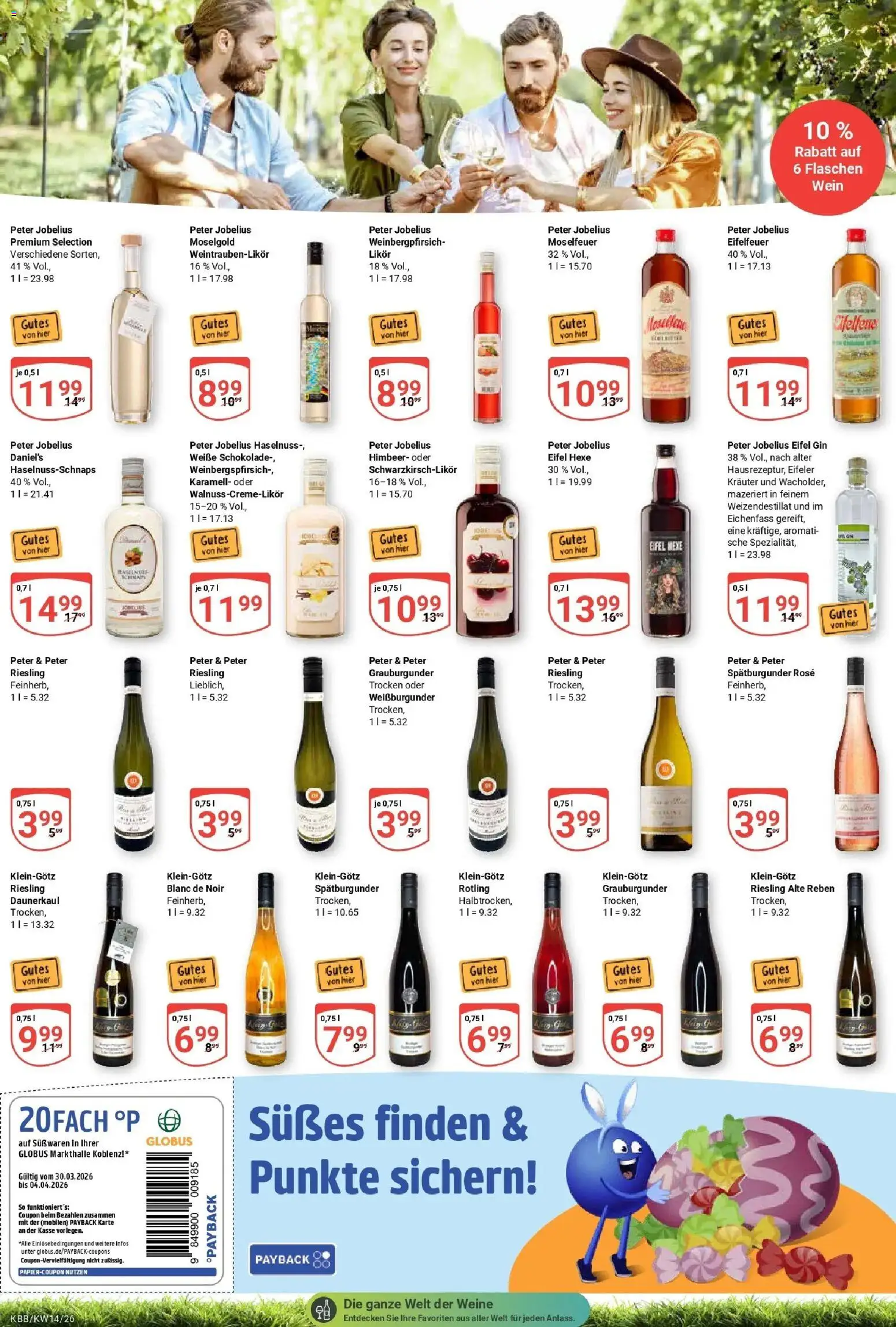 Globus prospekt Koblenz-Bubenheim	 – gültig ab 30.03.2026 | Seite: 21 | Produkte: Schokolade, Likör, Wein, Gin