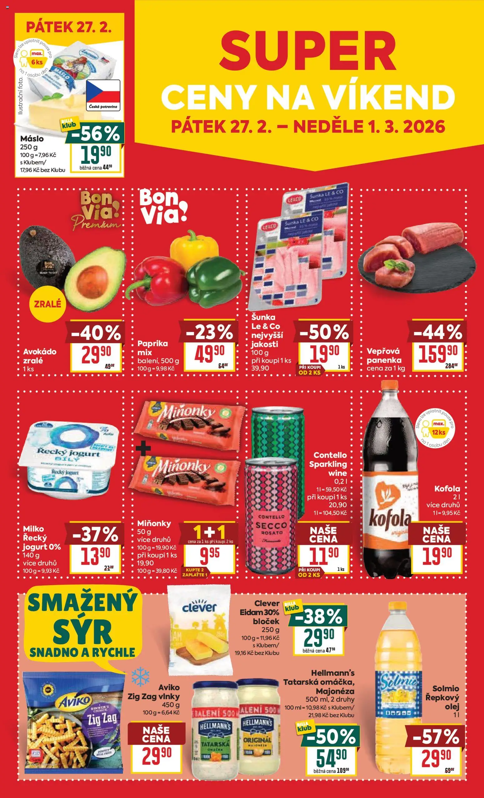 Billa Velký leták od 25.02.2026 | Strana: 29 | Produkty: Šunka, Eidam, Paprika, Avokádo