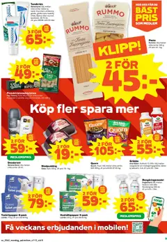 Stora Coop - erbjudanden - Förhandsvisning av reklamblad från butik Stora Coop aktuell från 13.10.2025 | Sida: 9 | Produkter: Tandkräm, Galler, Pasta, Vispgrädde