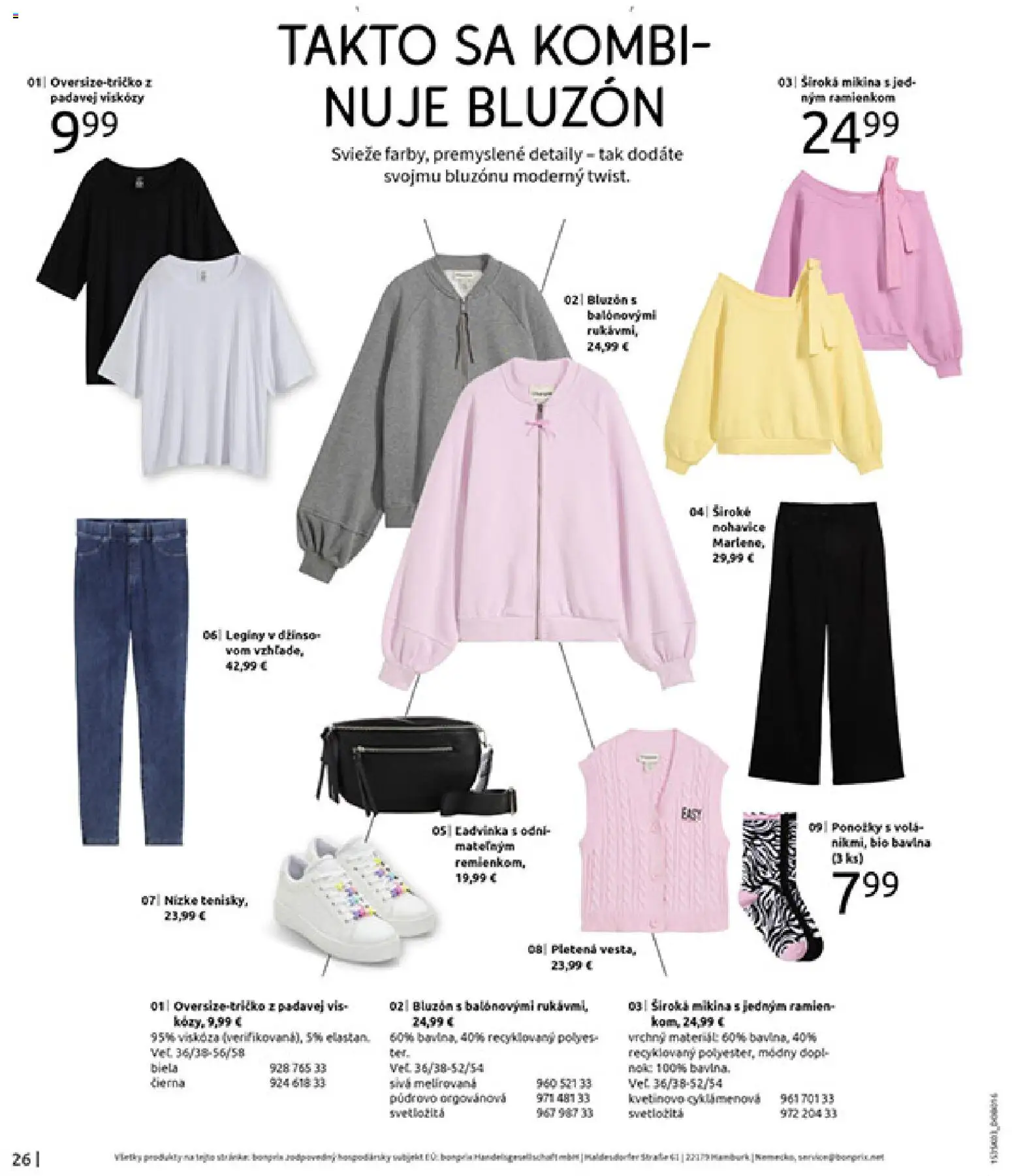 Nové Bonprix akcie – leták je platný od 10.03.2026 | Strana: 28 | Produkty: Mikina, Nohavice, Legíny