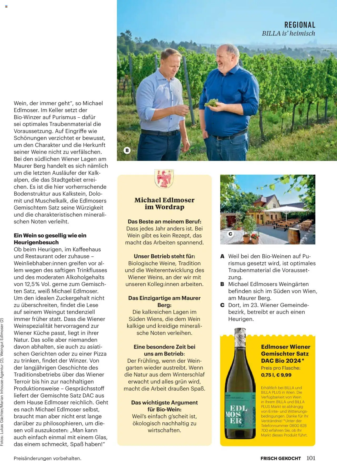 Billa Frisch Gekocht gültig ab 01.09.2025 | Seite: 99 | Produkte: Pizza, Wein