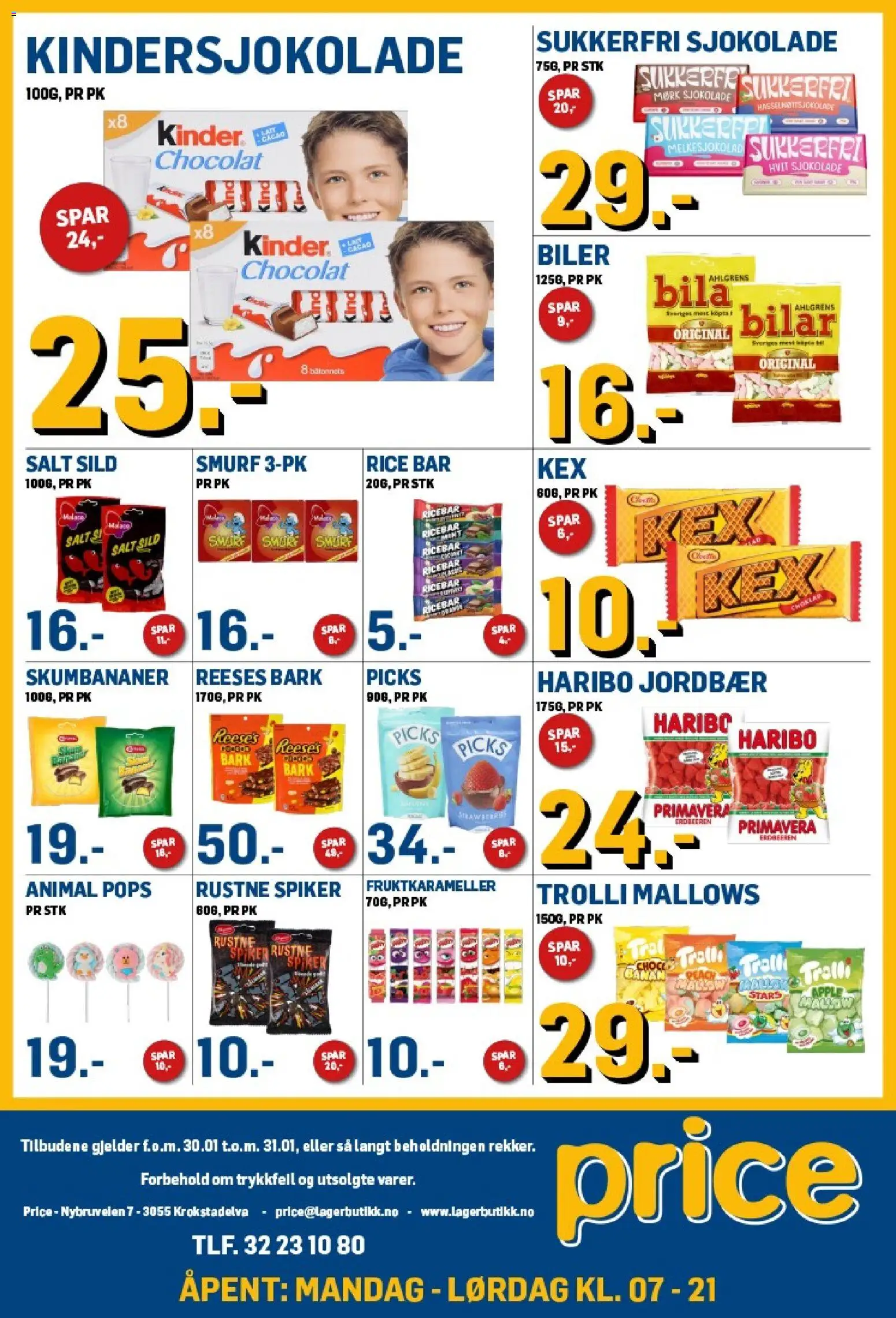 {H1} | Side: 3 | Produkter: Sjokolade, Jordbær, Spareribs