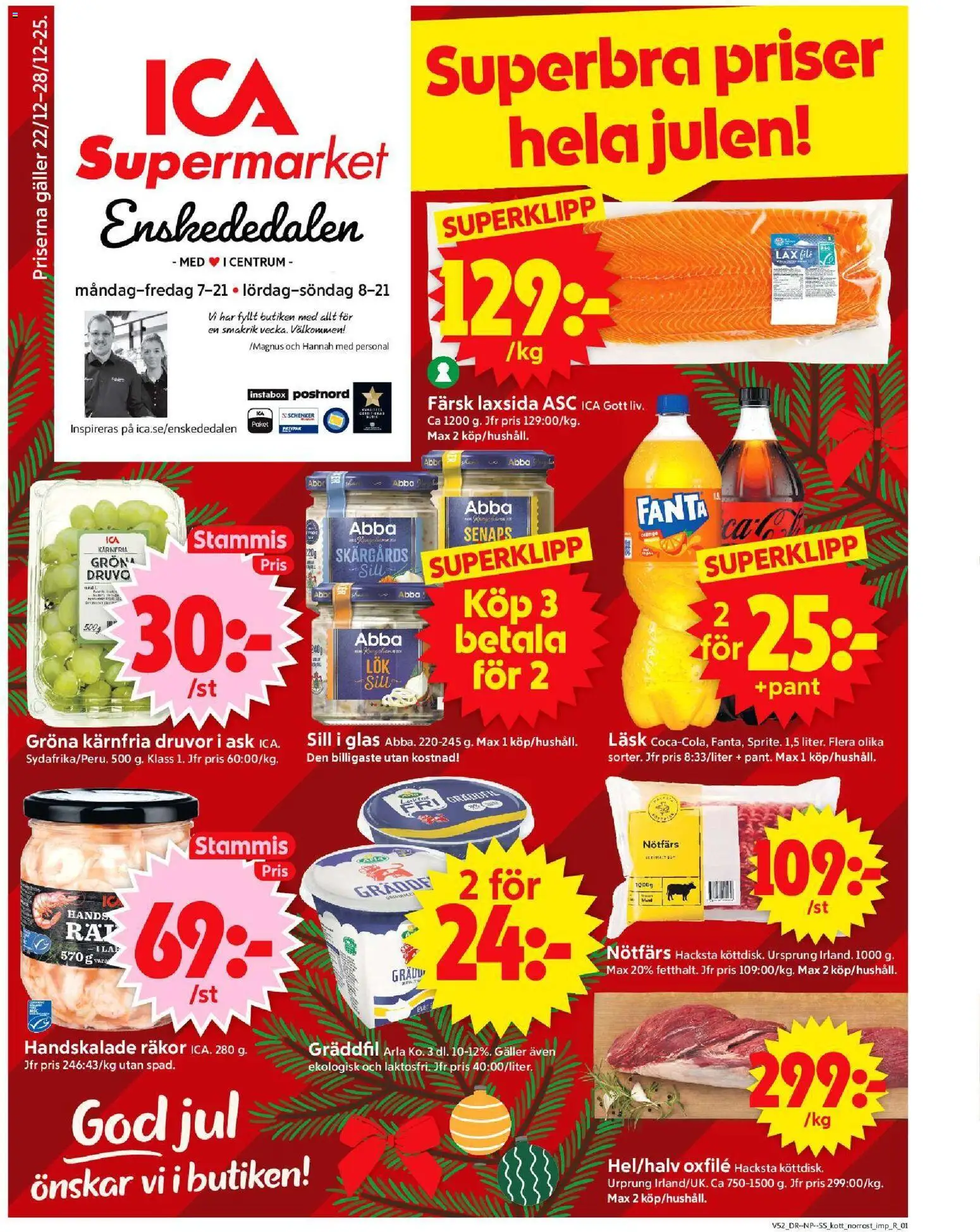ICA Supermarket reklamblad aktuell från 22.12.2025 | Sida: 1