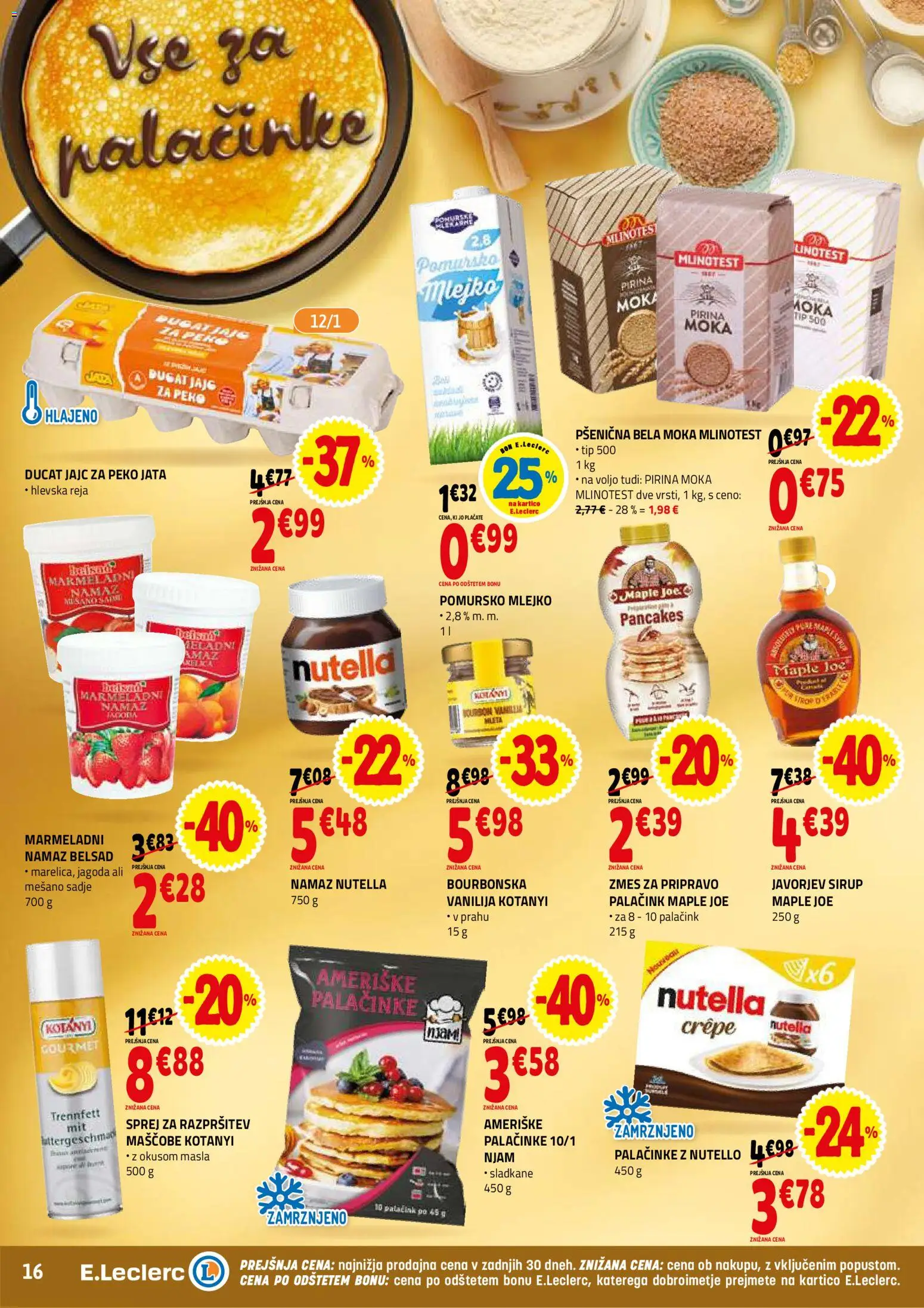 Novi E.leclerc katalog ponudbe – veljaven od 28.01.2026 | Stran: 16 | Izdelki: Moka, Sirup, Namaz, Sadje