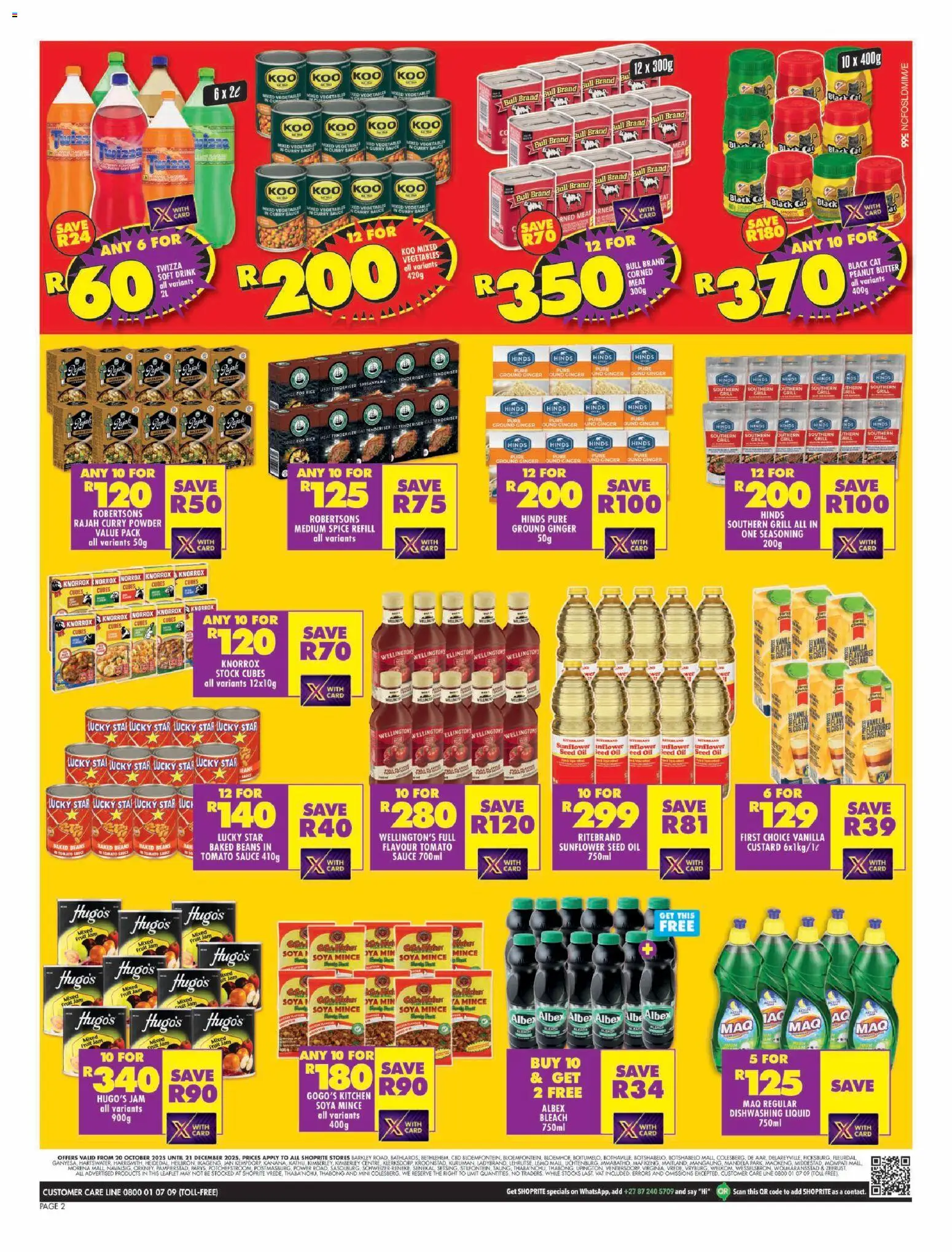 New Shoprite catalogue – valid from 20.10.2025 | Page: 2 | Products: Beans, Seasoning, Stock, Sauce