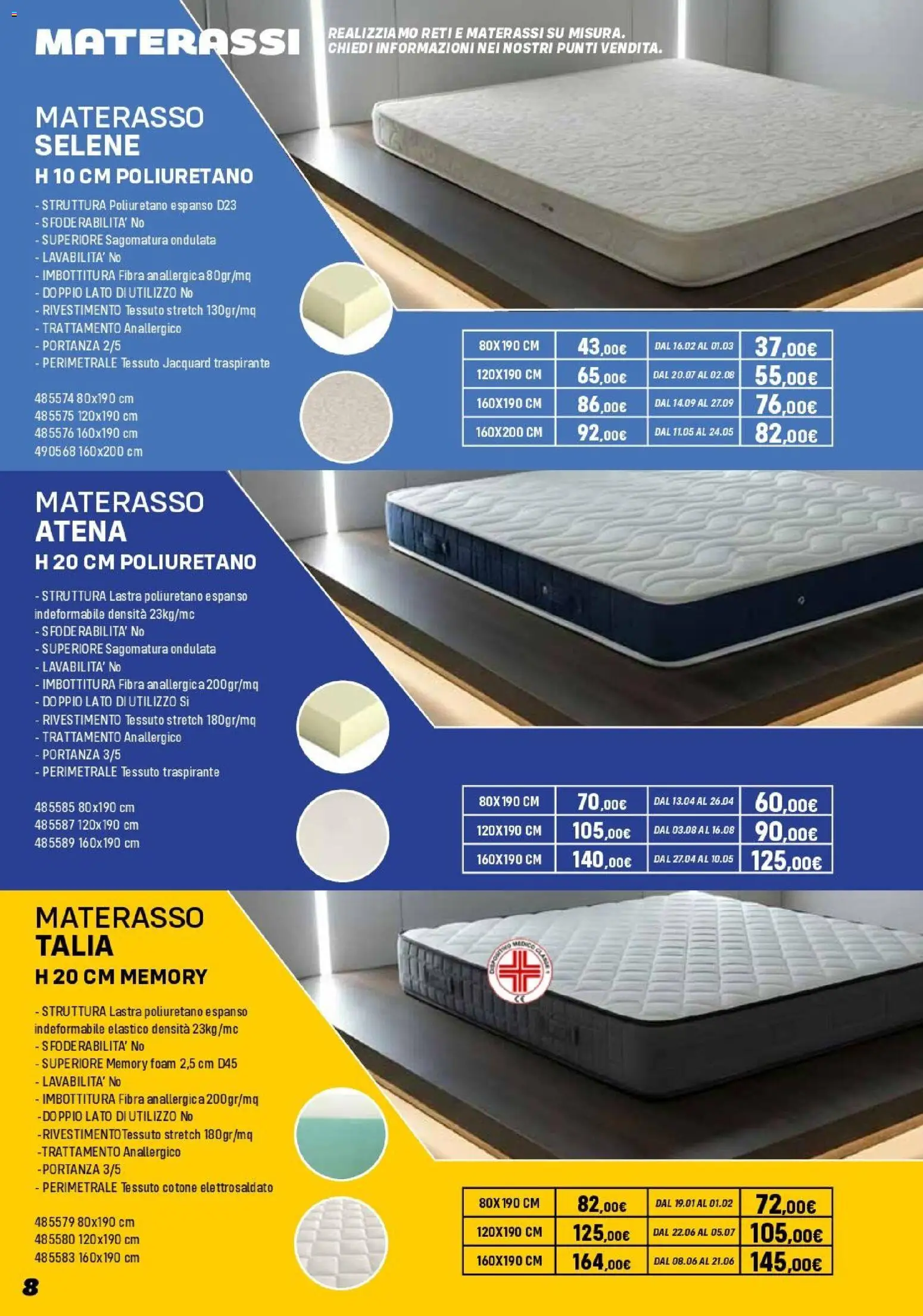 Volantino Orizzonte del 16.01.2026 | Pagina: 8 | Prodotti: Materasso