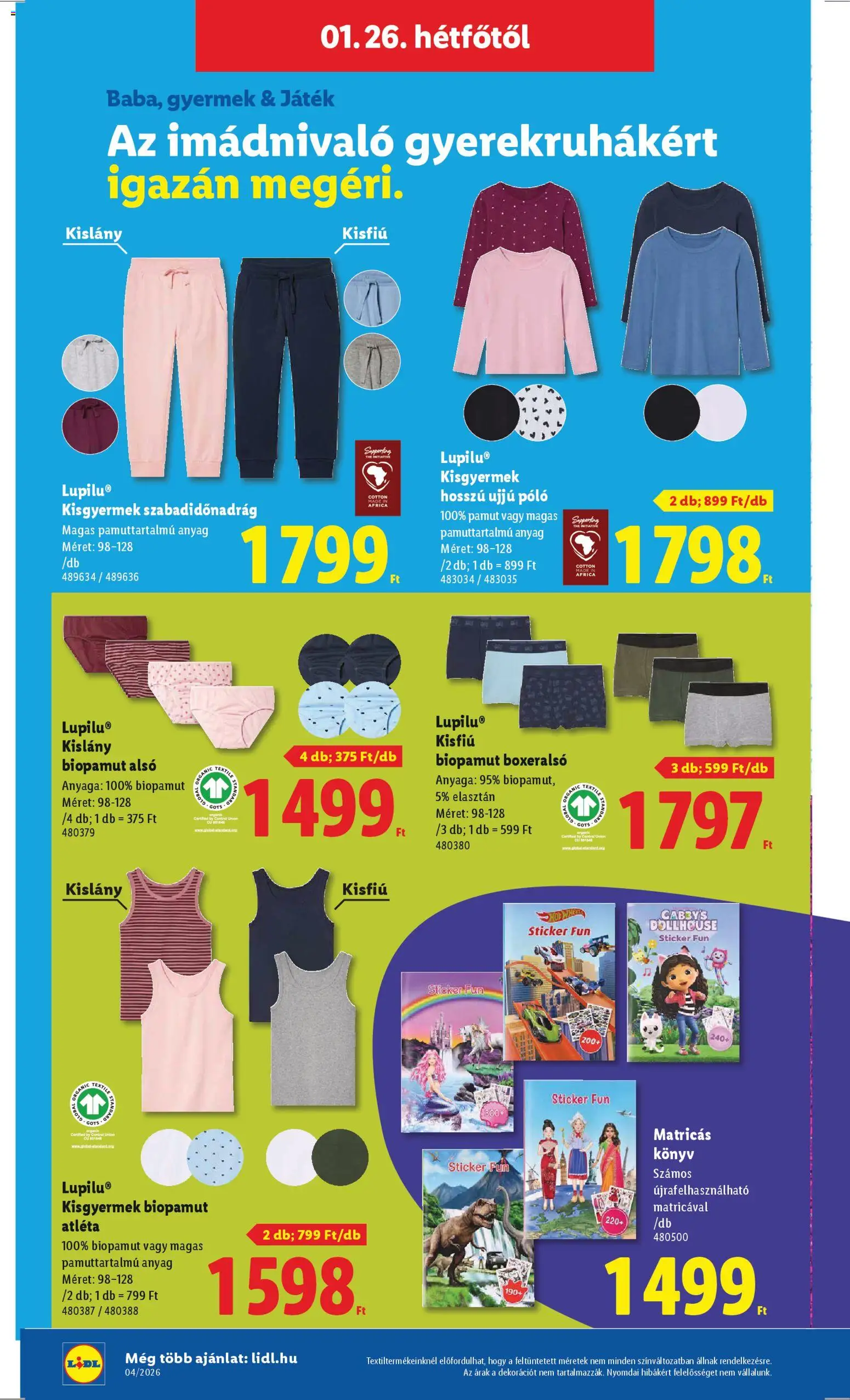 Lidl akciós ujság - amely érvényes a következő dátumtól: 22.01.2026 | Oldal: 18 | Termékek: Atléta, Boxeralsó, Játék