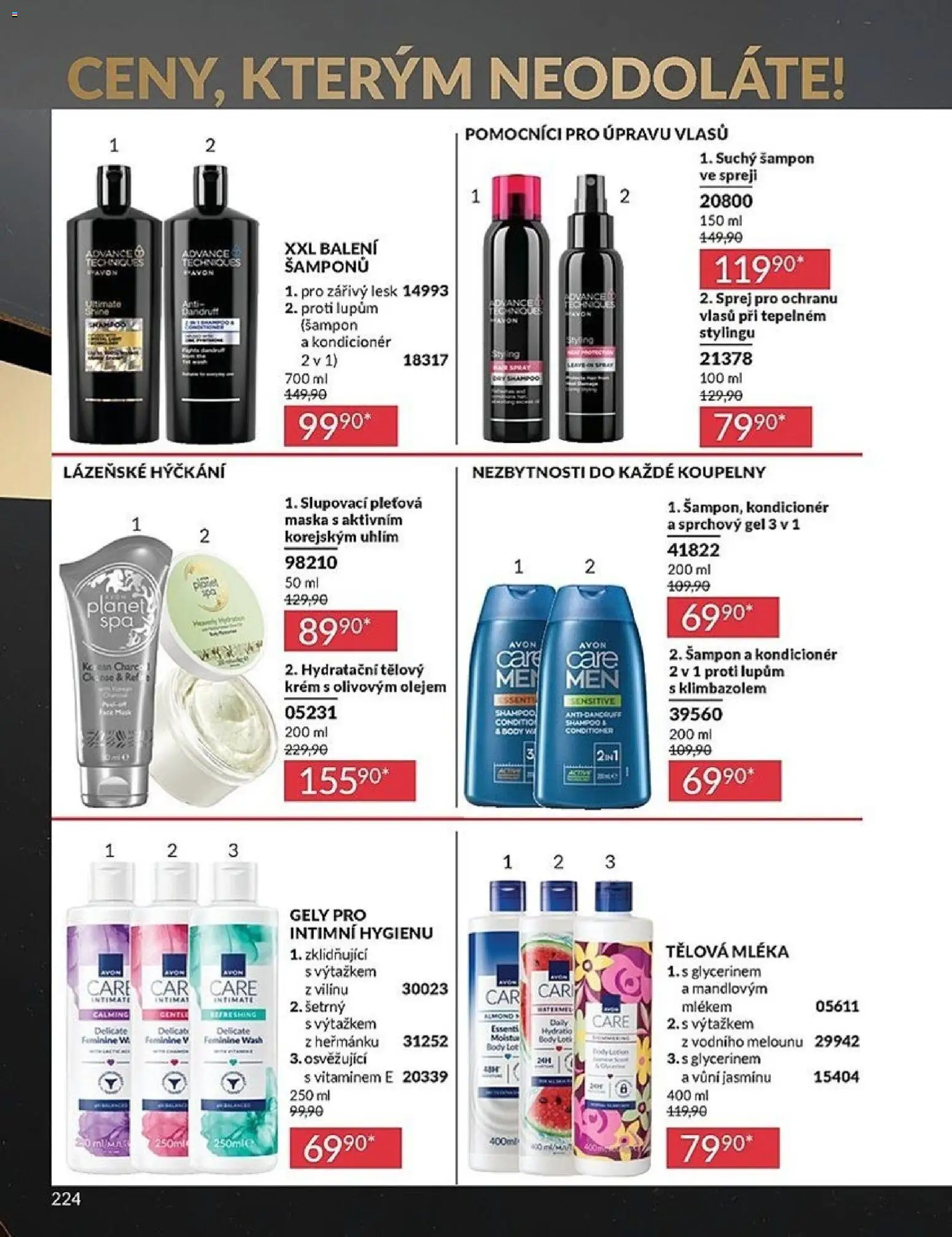 Avon Black Friday od 01.11.2025 | Strana: 224 | Produkty: Sprchový gel, Suchý šampon, Body, Maska