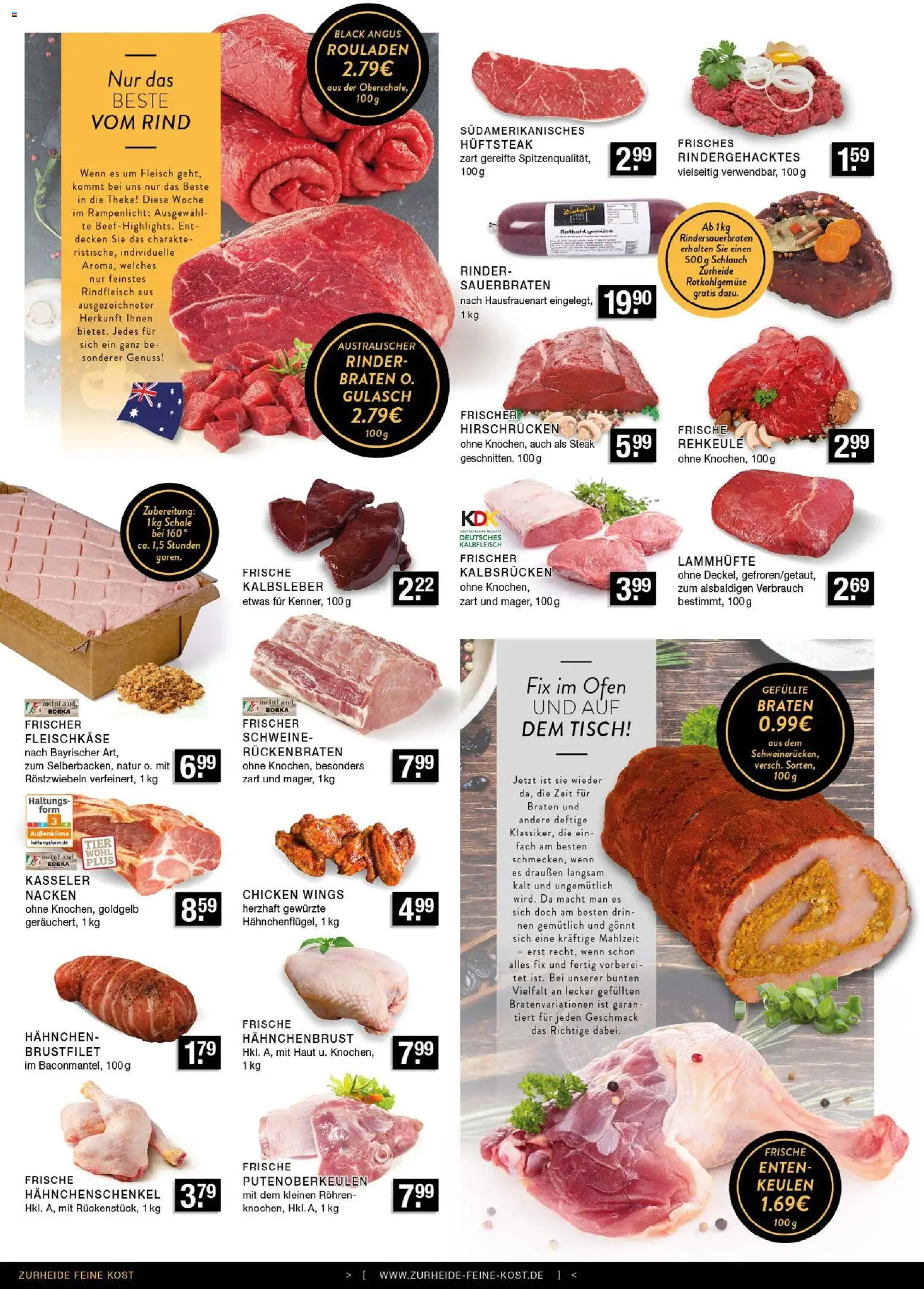 Edeka Zurheide Prospekt 	 – gültig ab 10.11.2025 | Seite: 2 | Produkte: Hahnchen, Theke, Kalbsleber, Steak
