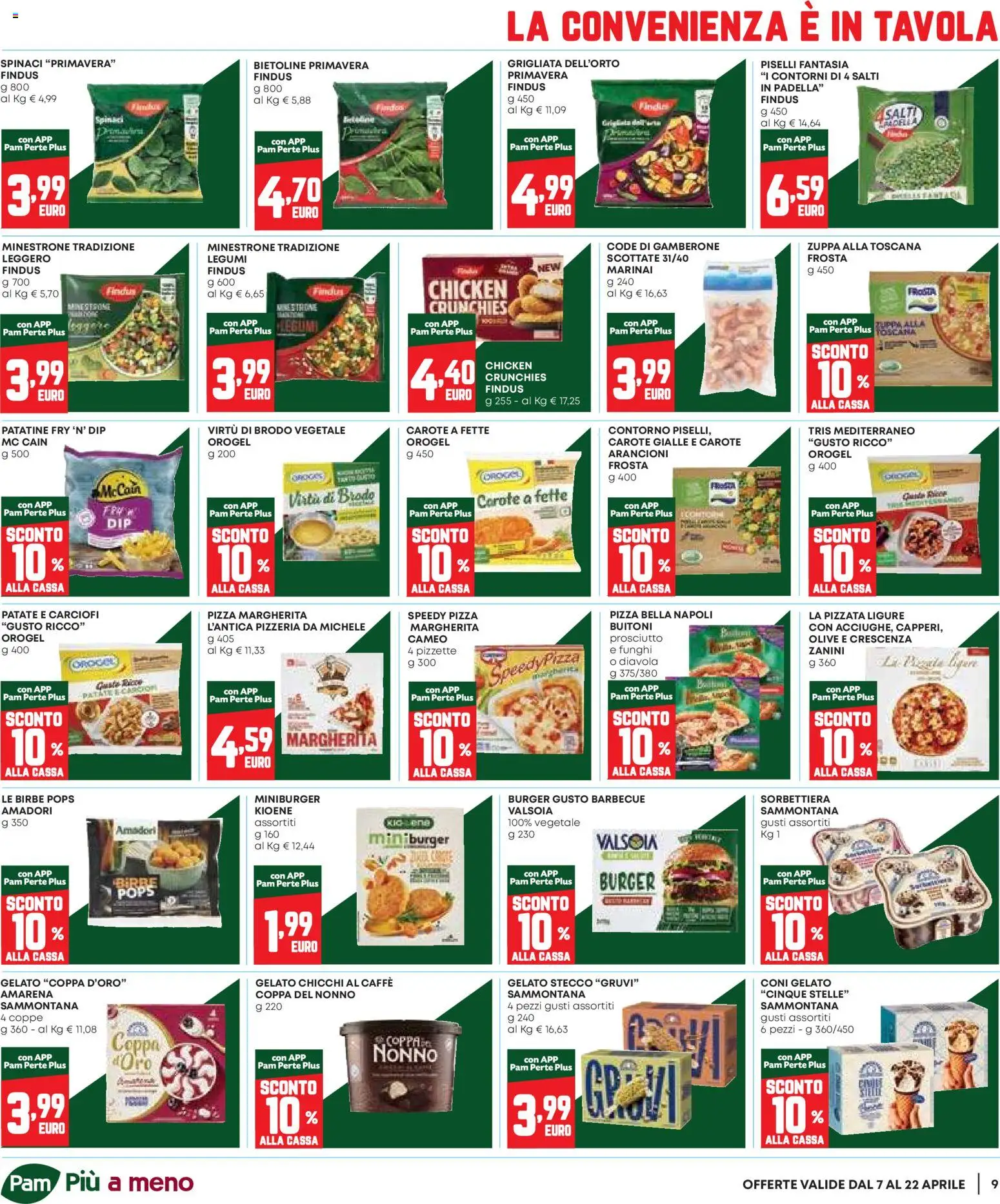 Volantino Panorama del 07.04.2026 | Pagina: 9 | Prodotti: Pizza, Patatine, Spinaci, Padella