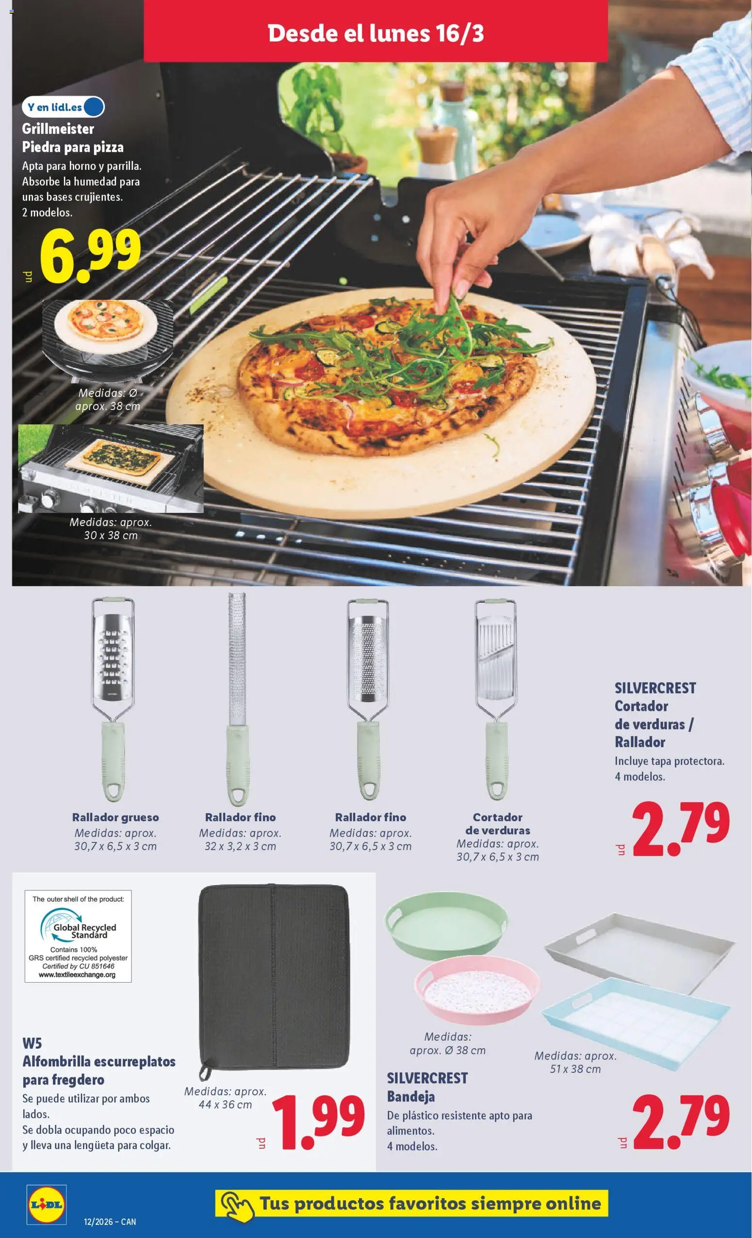 Lidl folleto de bazar │ válido desde el 16.03.2026 | Página: 8 | Productos: Alfombrilla, Pizza, Horno, Bandeja
