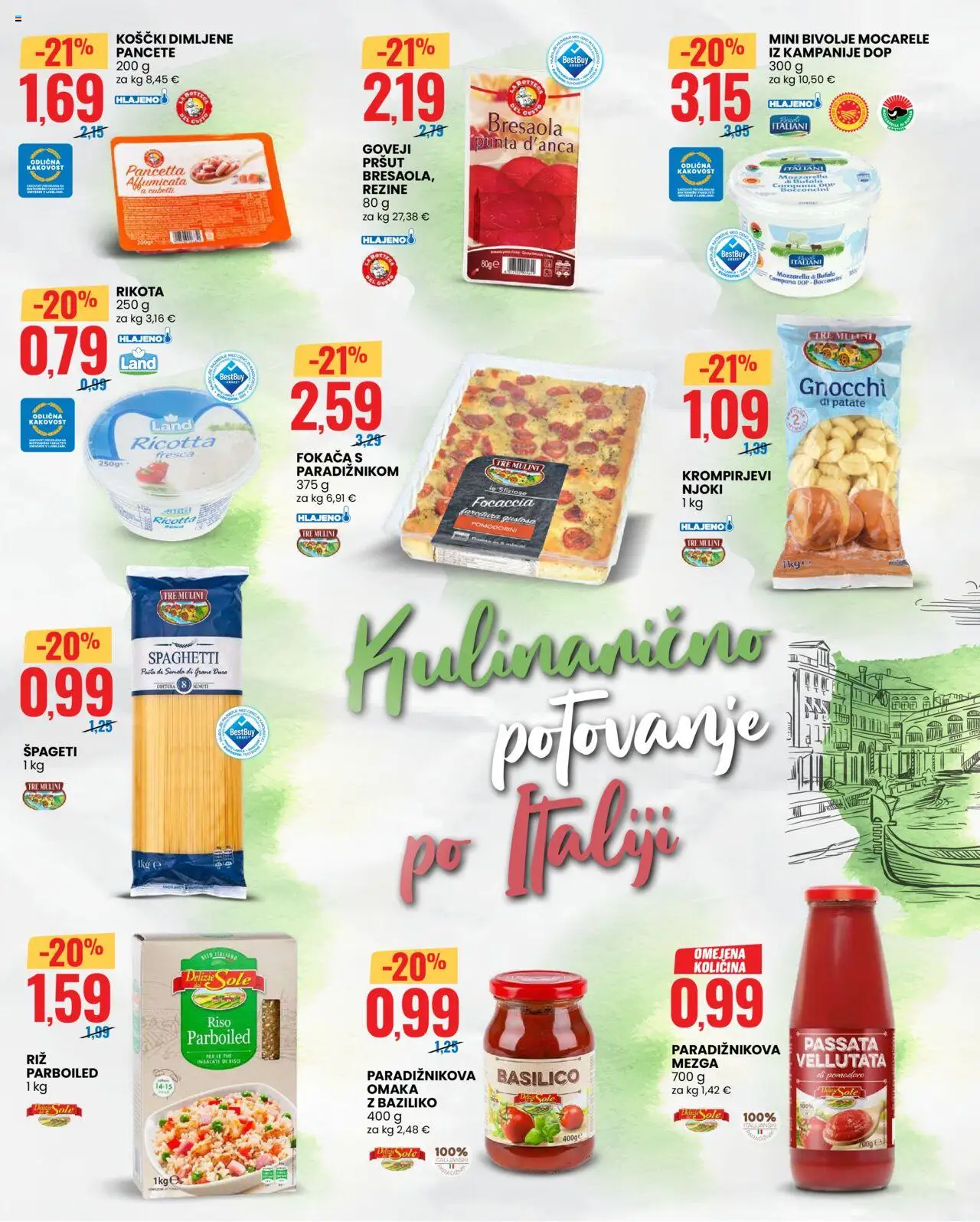 Novi Eurospin katalog ponudbe – veljaven od 02.10.2025 | Stran: 2 | Izdelki: Pršut, Njoki, Riz, Spageti