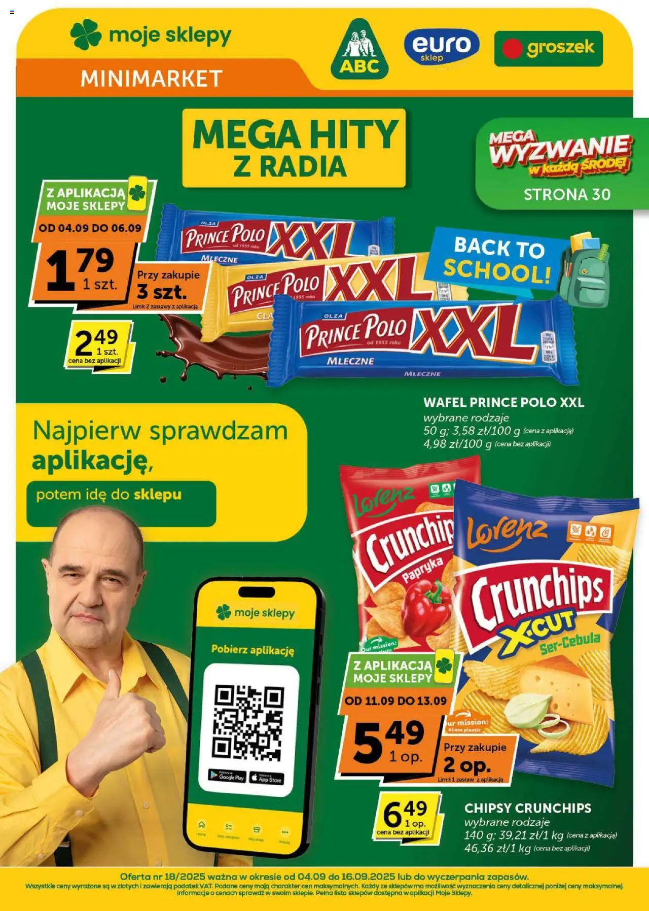 ABC Gazetka - Minimarket od 04.09.2025 | Strona: 1 | Produkty: Groszek, Chipsy, Prince polo xxl, Papryka