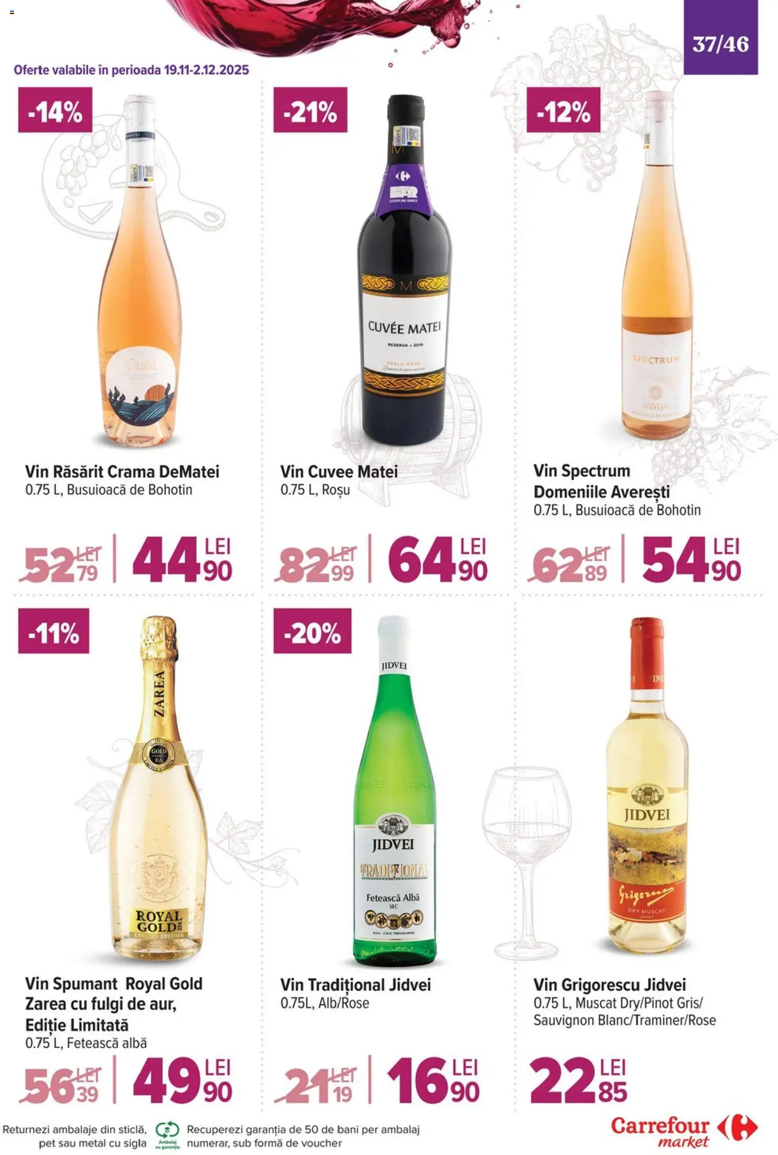 Noul catalog Carrefour – valabil de la 19.11.2025 | Pagină: 37 | Produse: Vin, Fulgi