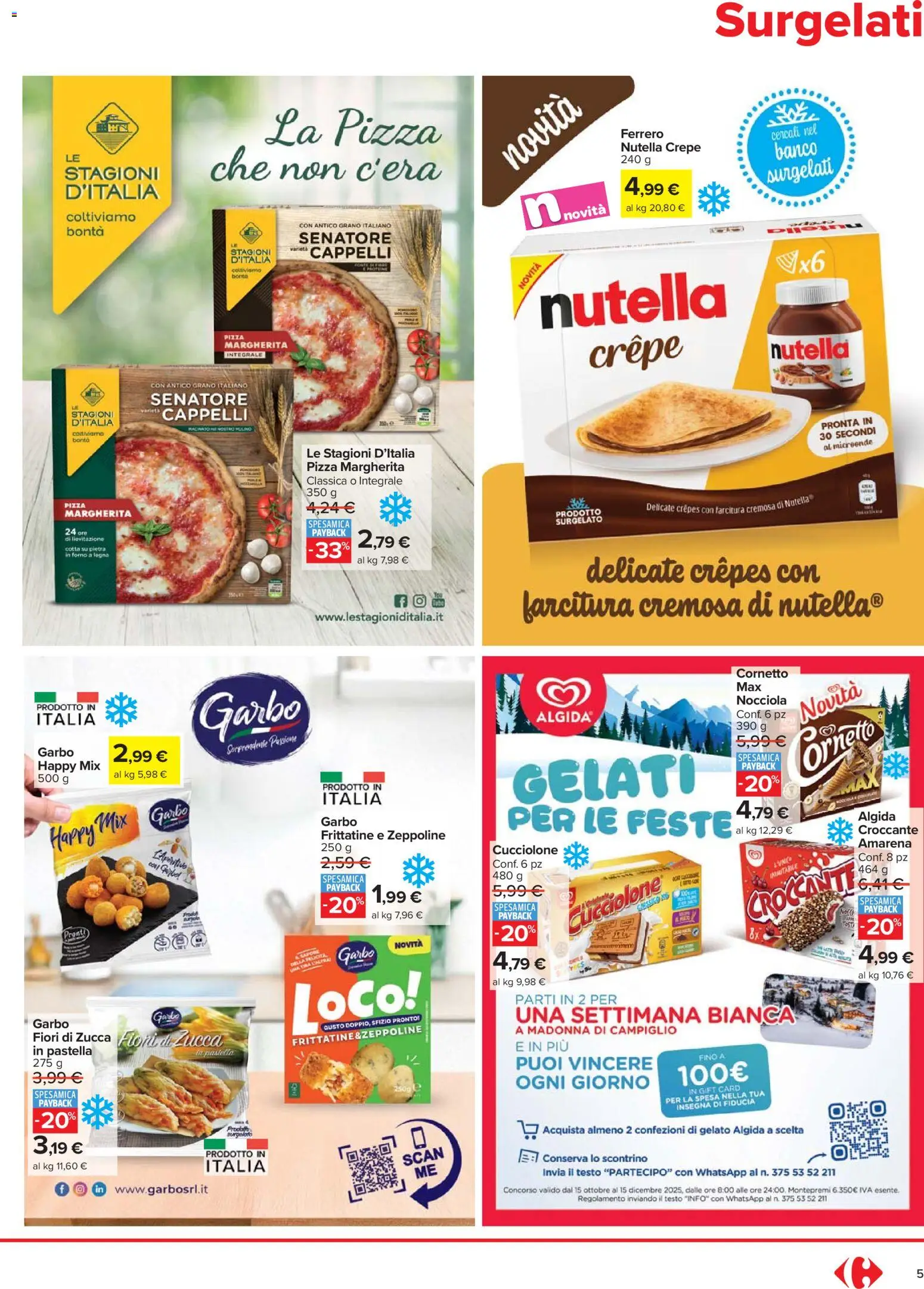 Volantino Carrefour del 27.11.2025 | Pagina: 5 | Prodotti: Gelato, Zucca, Nutella, Amarena